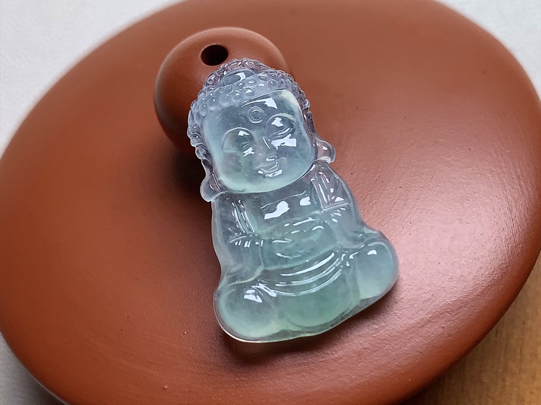 ️ 冰种底色宝宝佛，底色漂亮，可爱极了，无裂，尺寸23.7/15.7/4.7，超值
