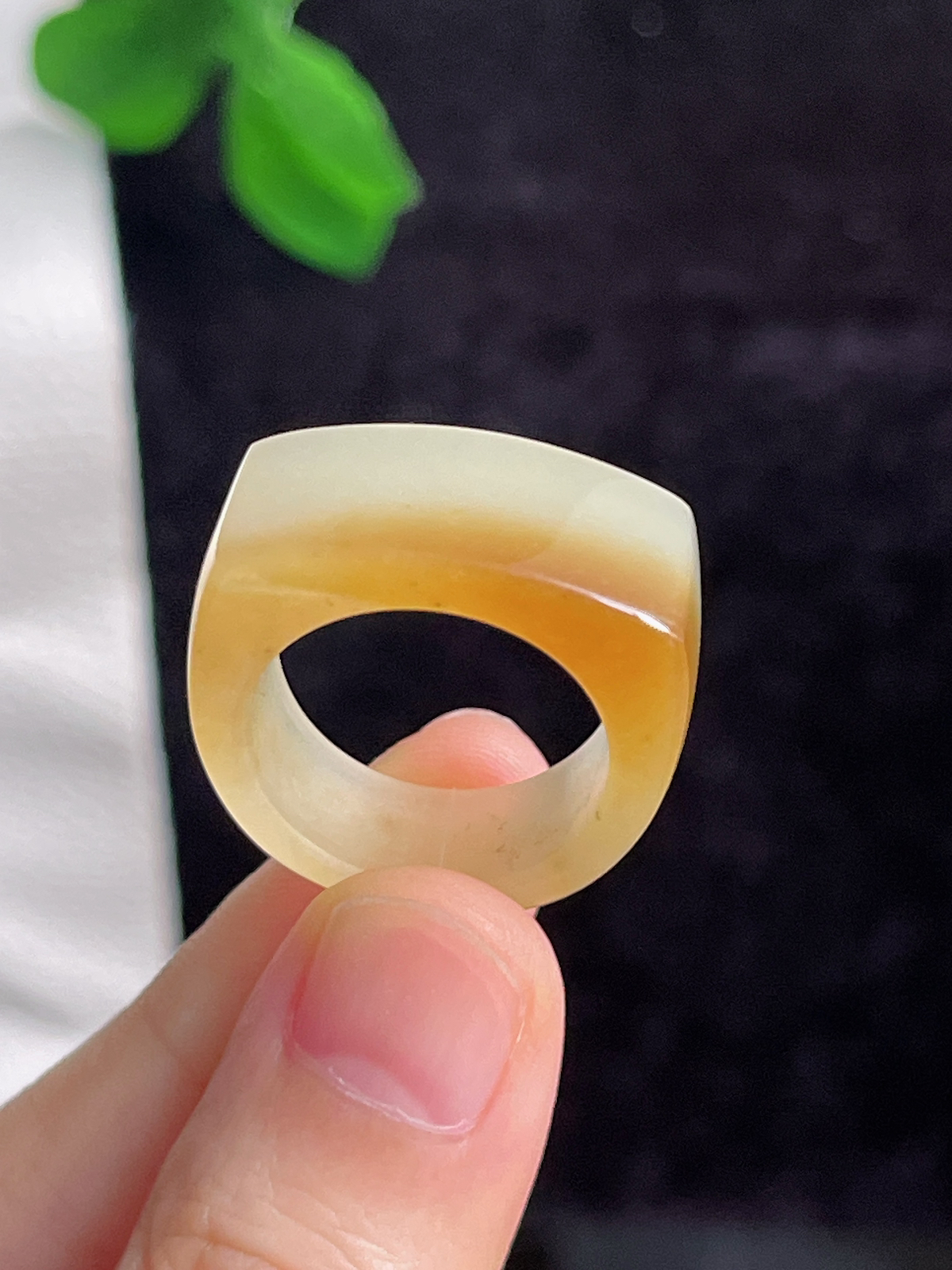 和田玉糖玉马鞍指环