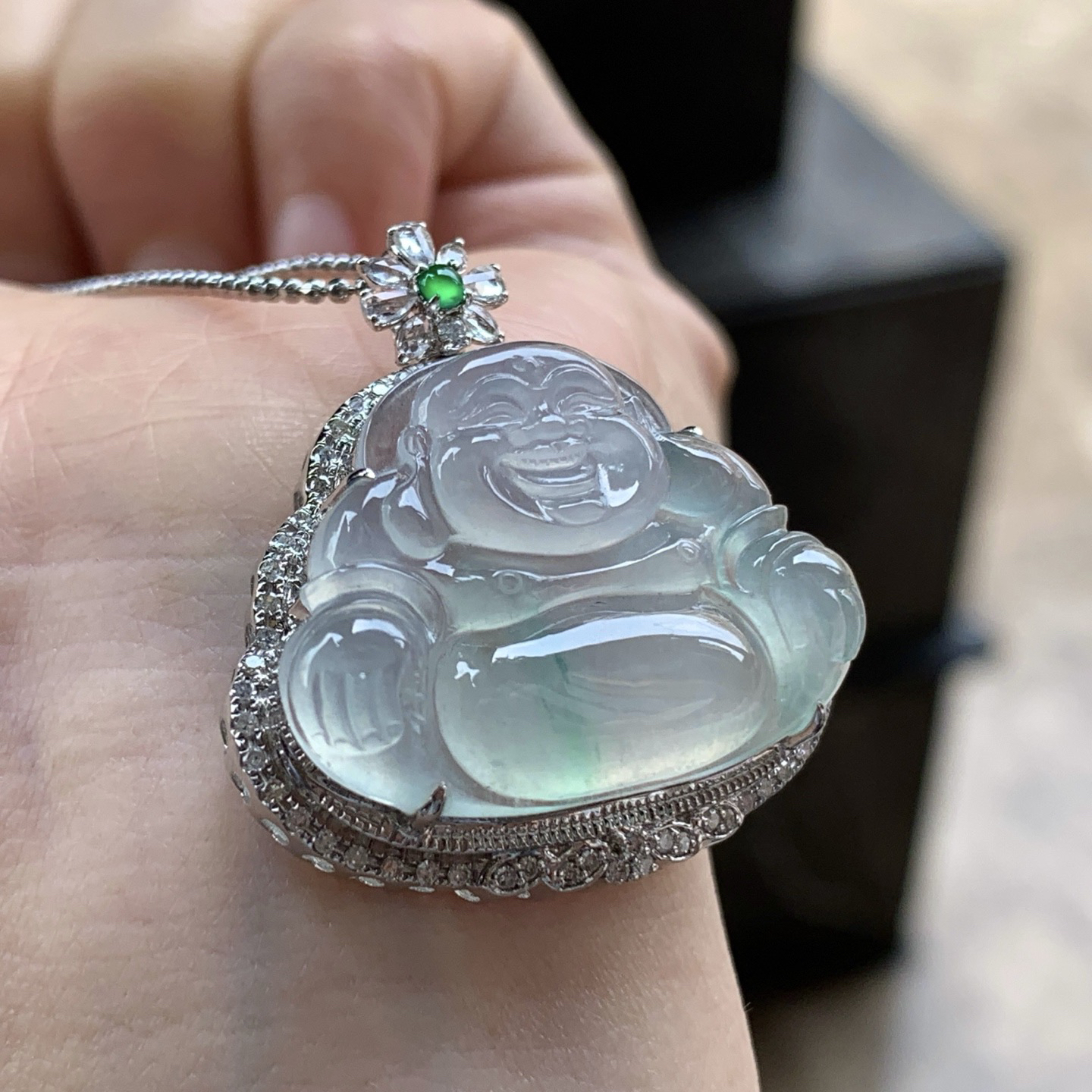 金钻镶嵌冰种佛公^_^清新