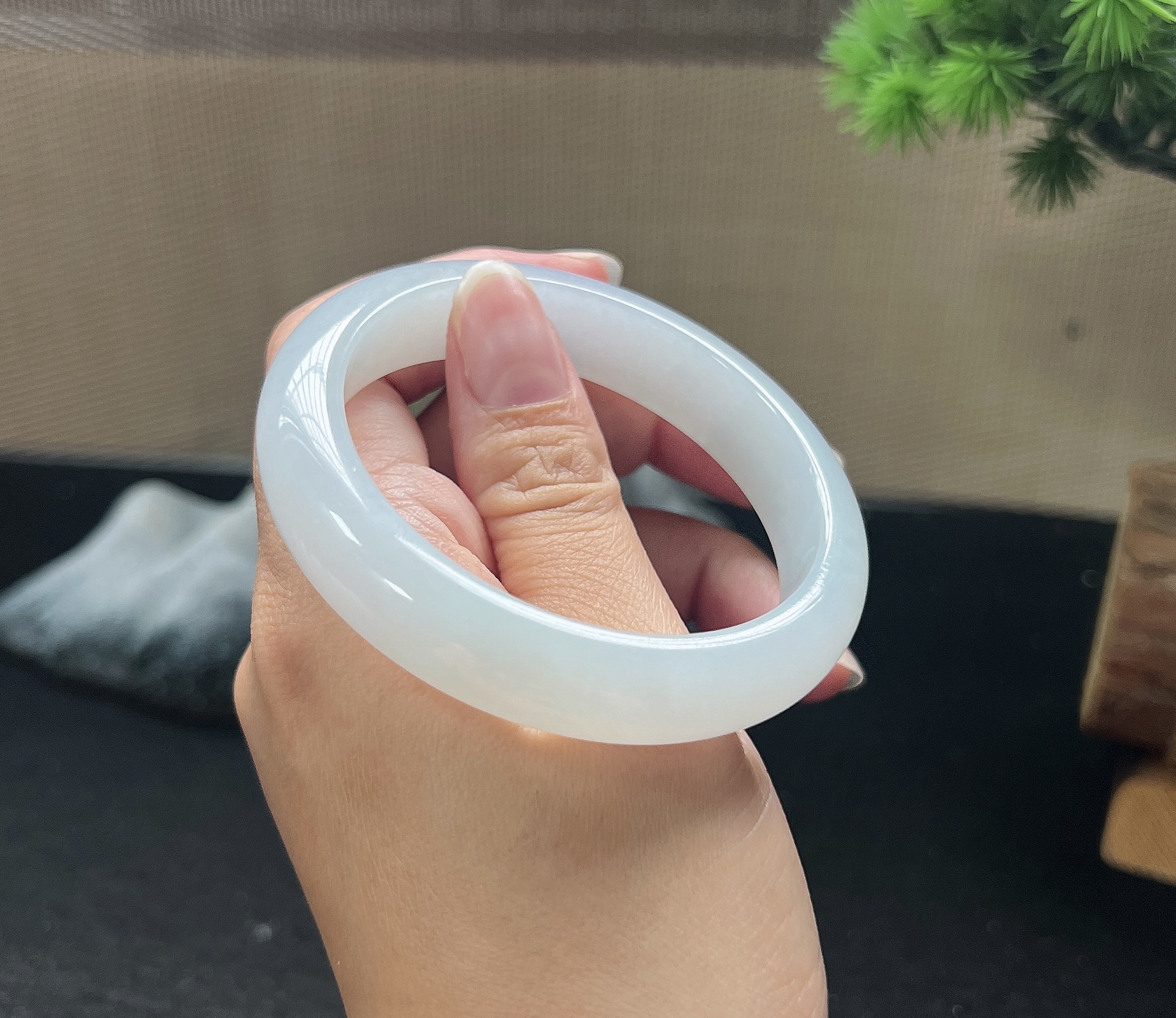 53.5圈口正圈白月光手镯，胶感十足~