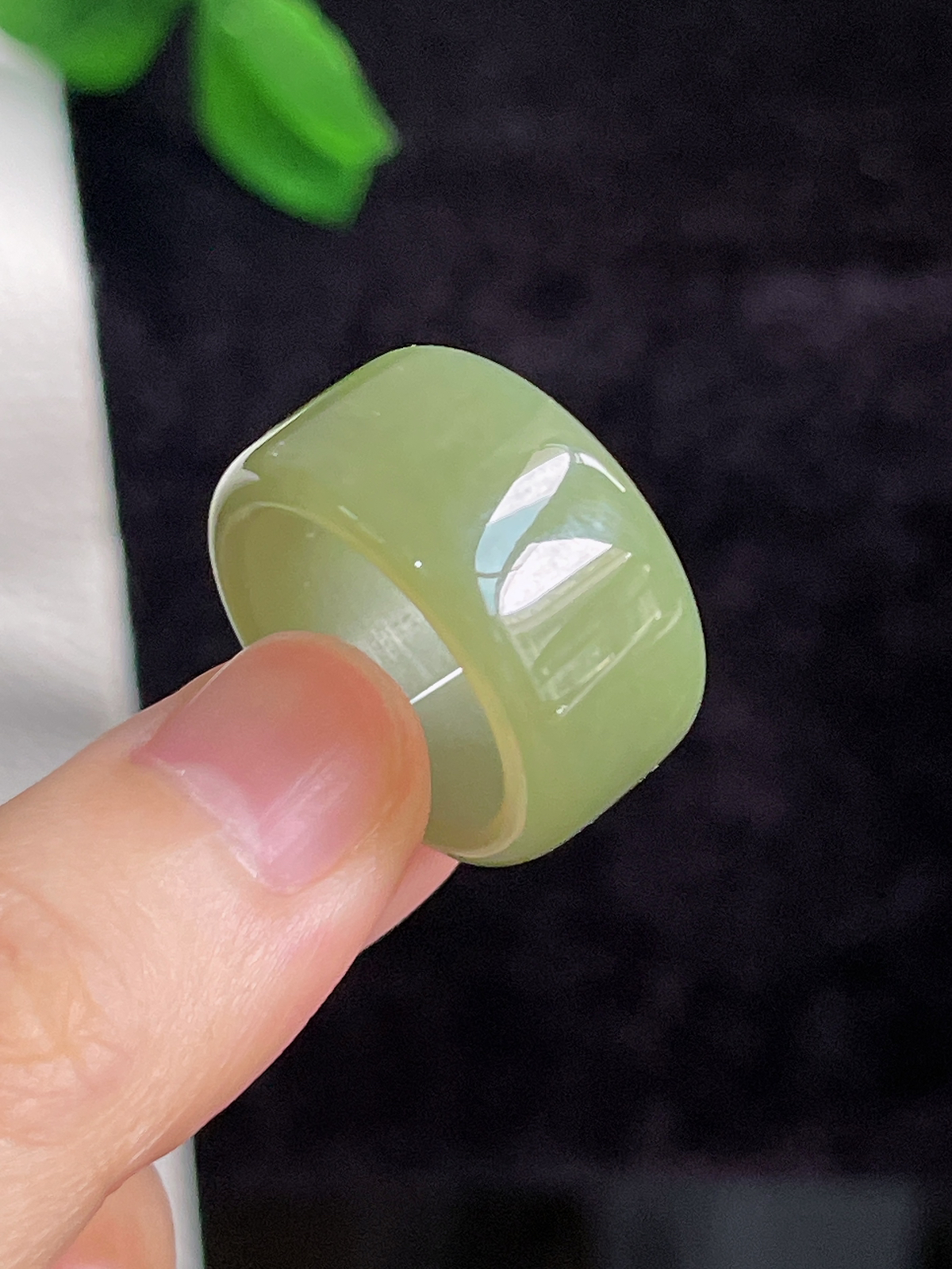 和田玉宽版指环