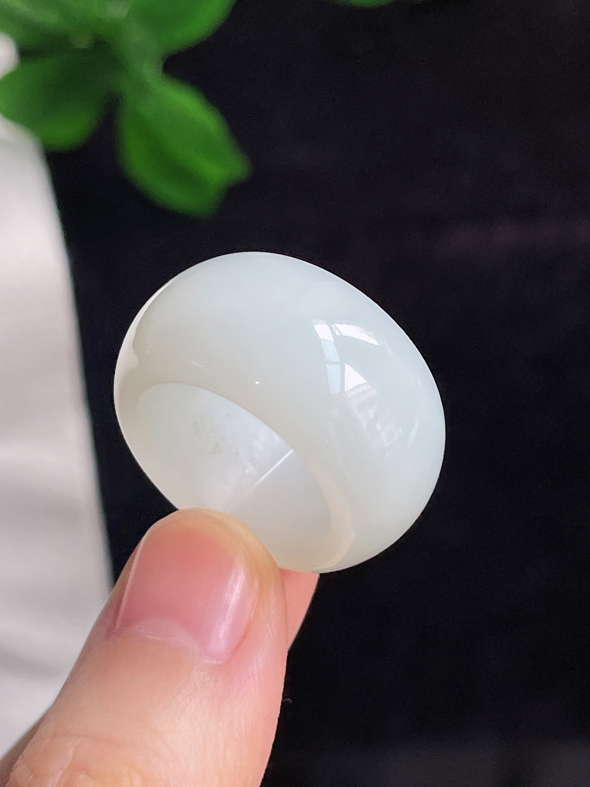 和田玉白玉宽版指环