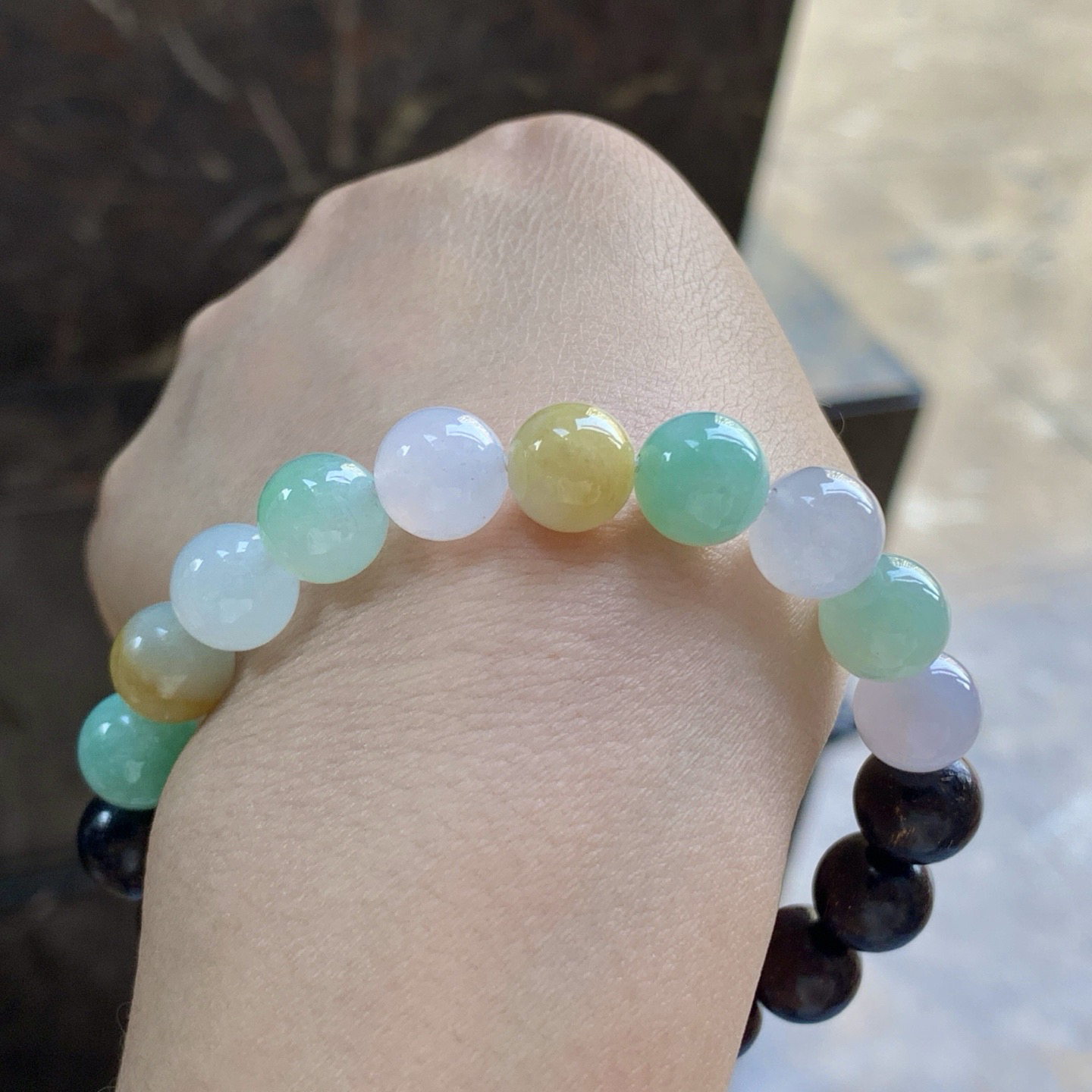 冰圆珠手串^_^清新