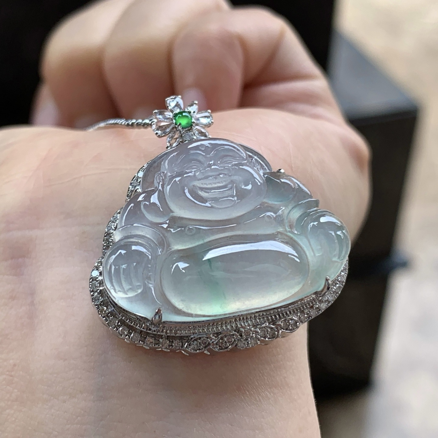 金钻镶嵌冰种佛公^_^清新