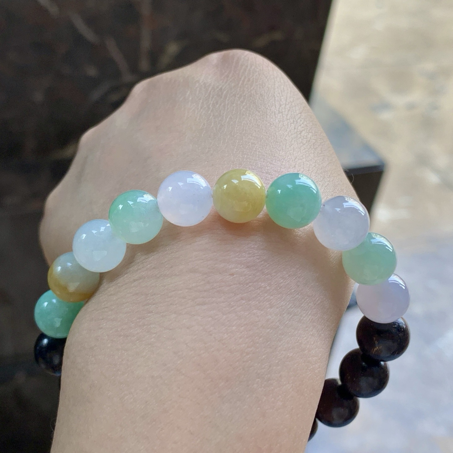 冰圆珠手串^_^清新