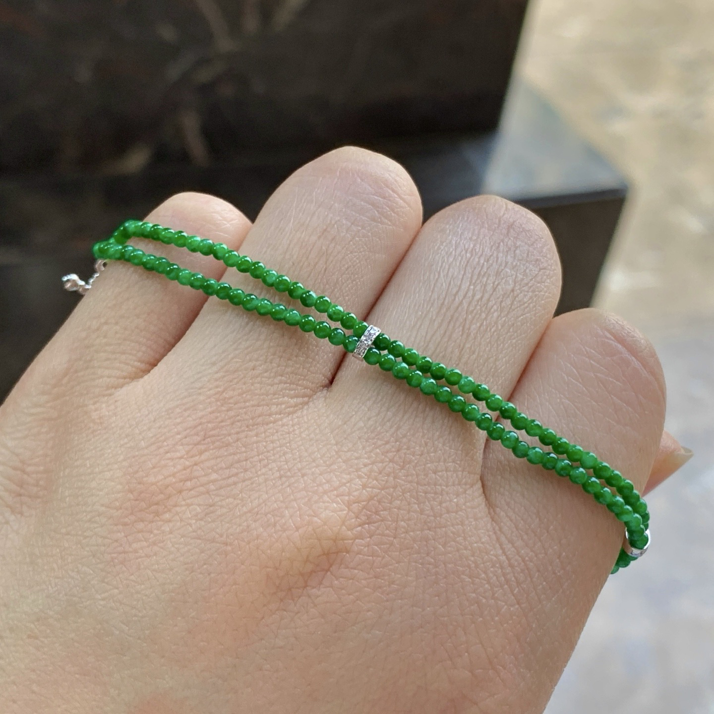 绿色手串^_^鲜艳 颜色好看