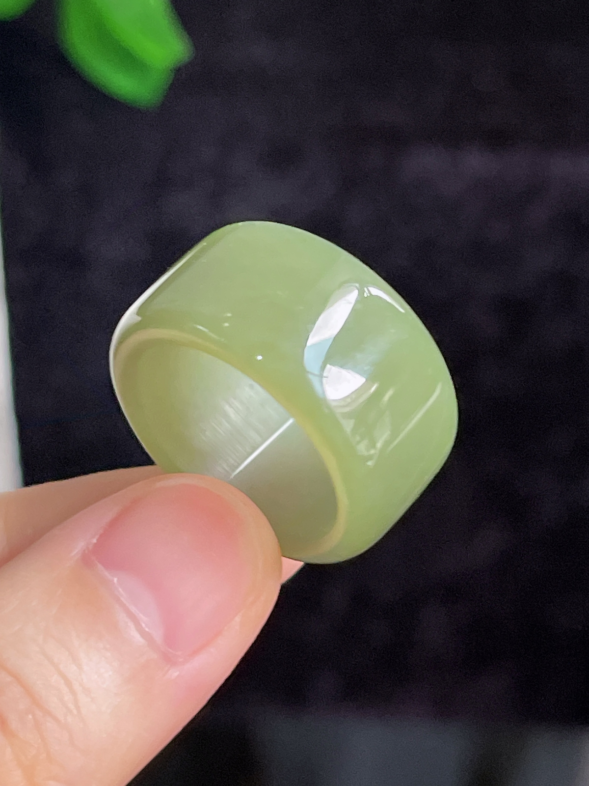 和田玉宽版指环