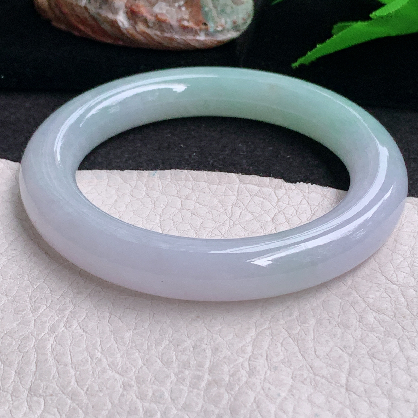 xc实拍57*11*11.5美人镯 缅甸翡翠a货手镯春带彩女款圆条玉镯子