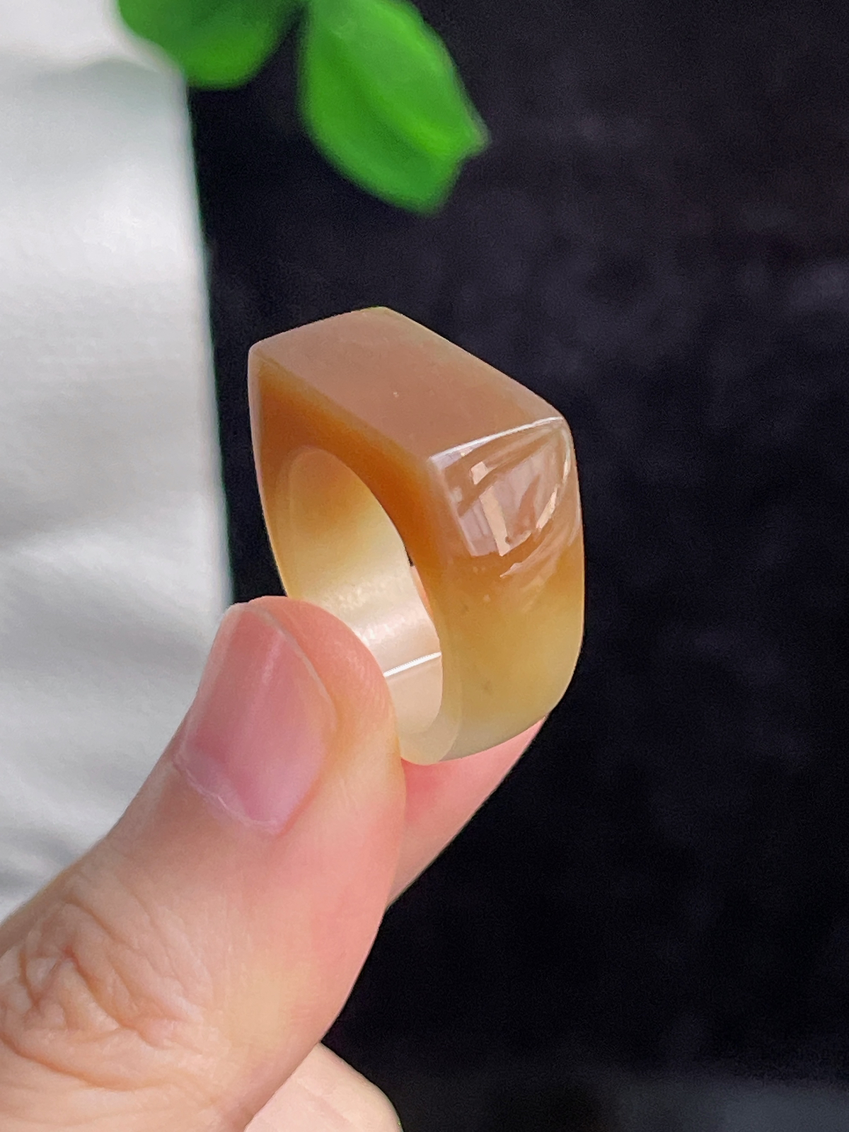 和田玉糖玉马鞍指环