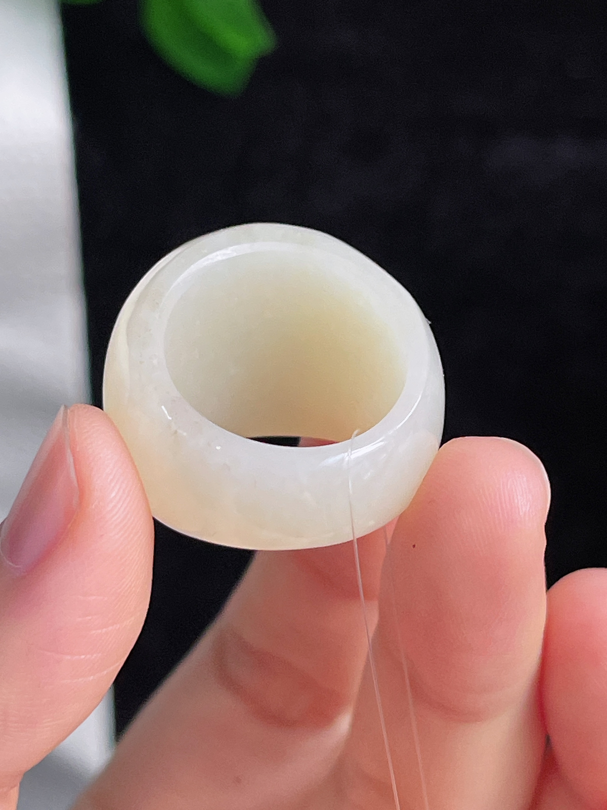 和田玉馒头指环