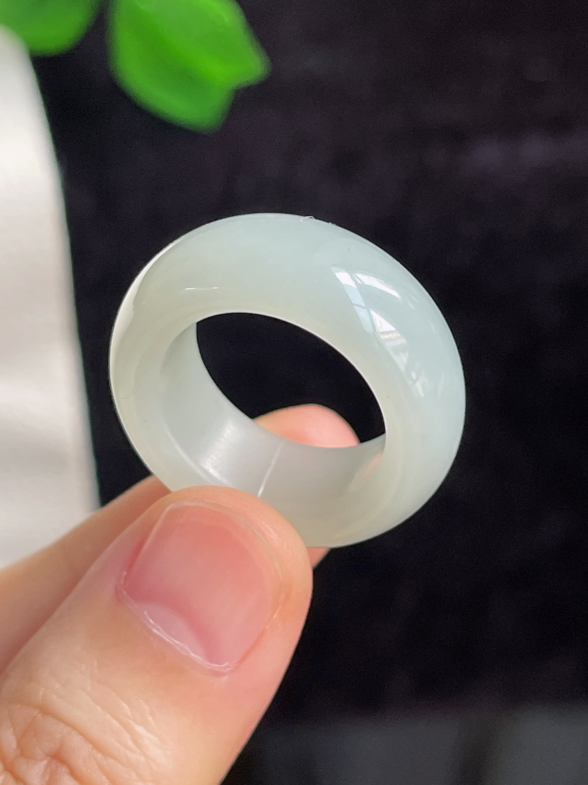 和田玉宽版指环