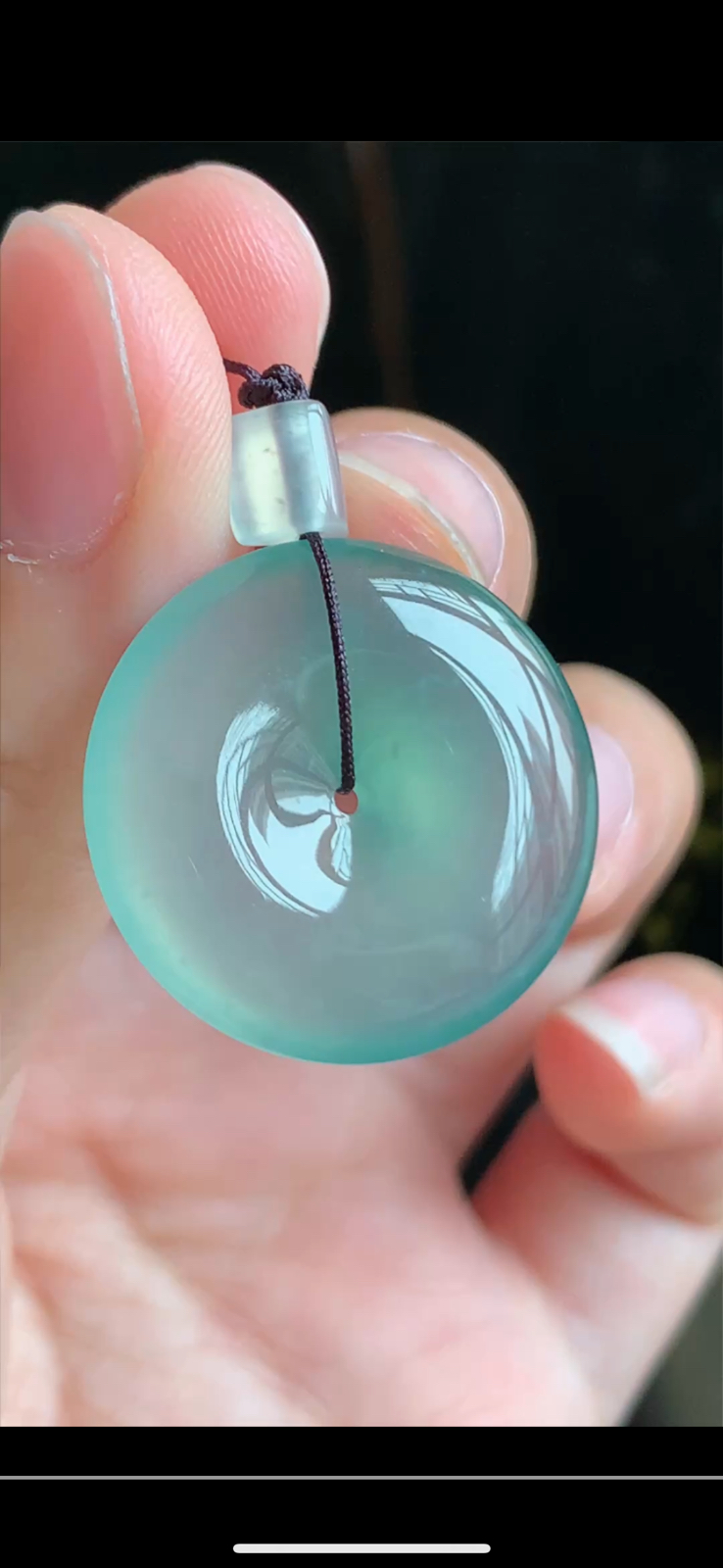 翡翠精品。平安扣，冰种晴水雪花棉
尺寸24-5.4..