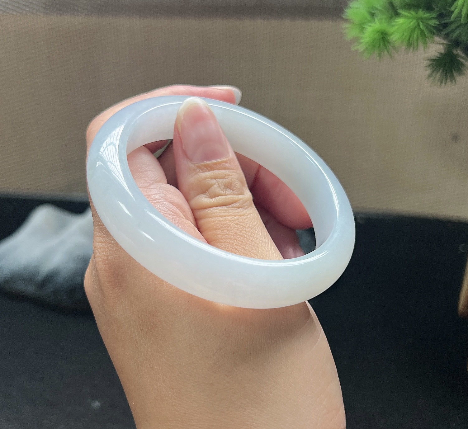 53.5圈口正圈白月光手镯，胶感十足~