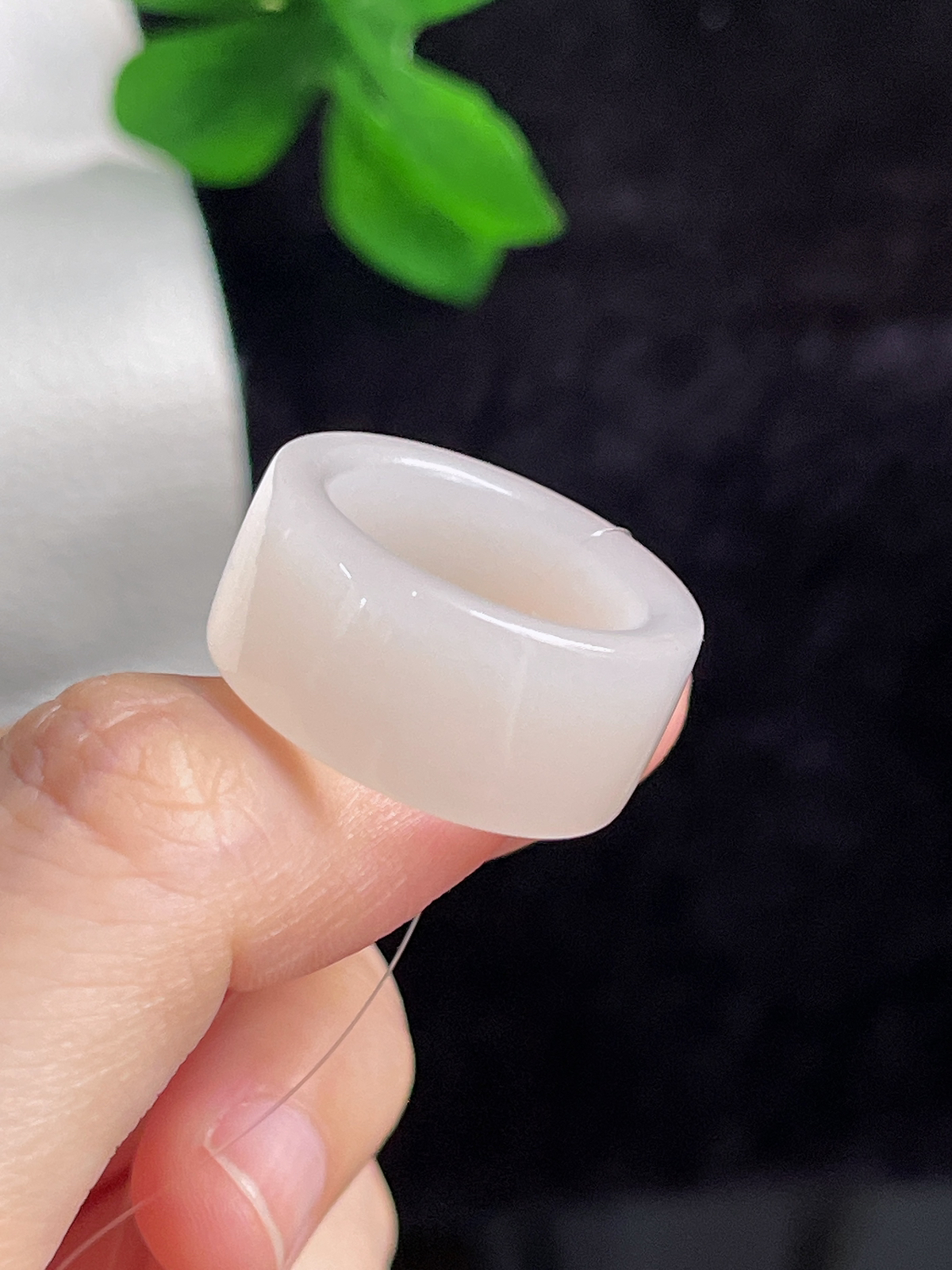 和田玉白玉指环