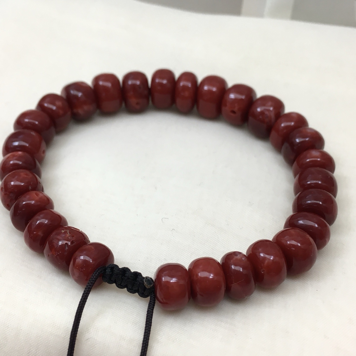 【天然日本阿卡赤血牛血红珊瑚11mm鼓珠单圈手串】天然无添加无优化，日本产地，阿卡材料、高瓷度，赤血