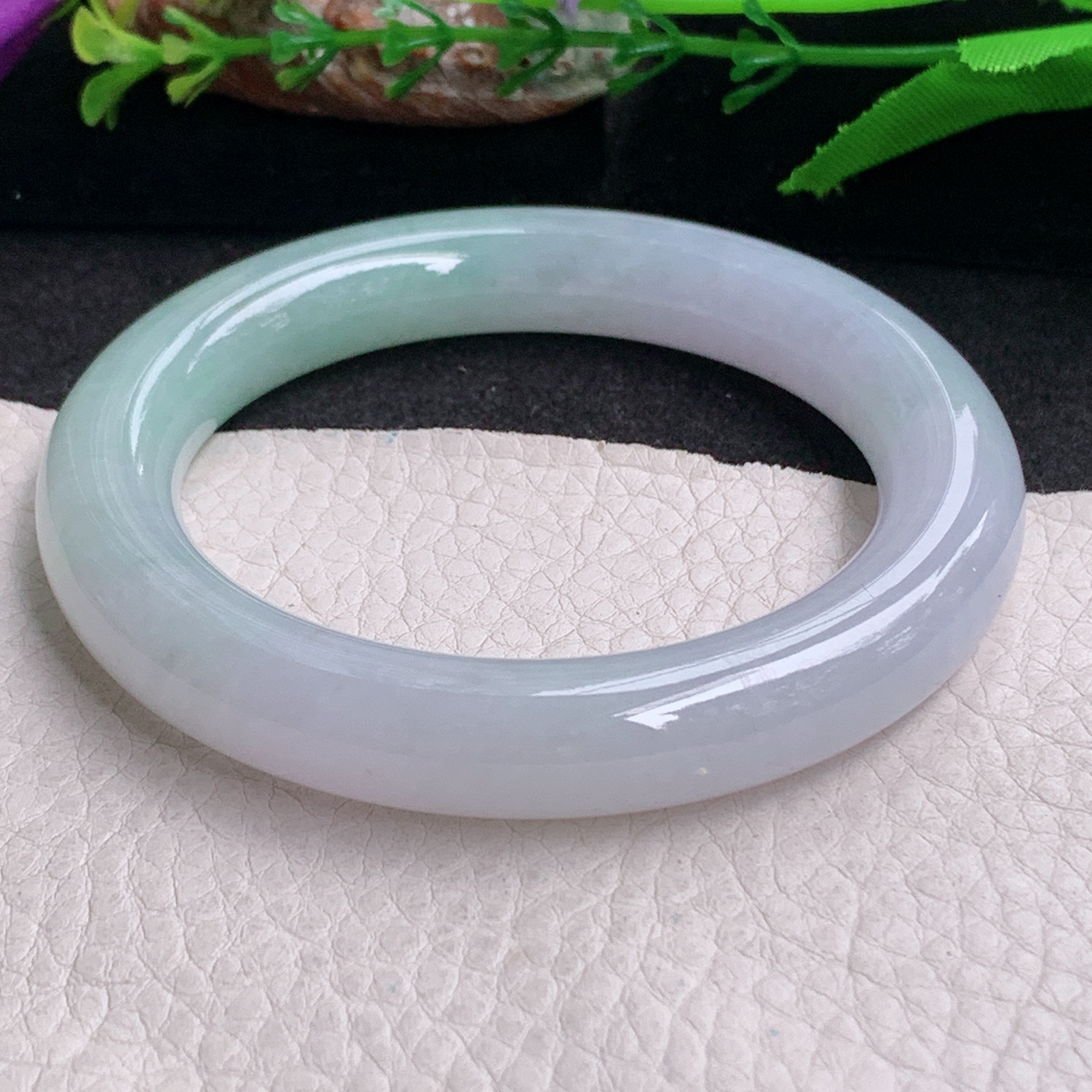 xc实拍57*11*11.5美人镯 缅甸翡翠a货手镯春带彩女款圆条玉镯子