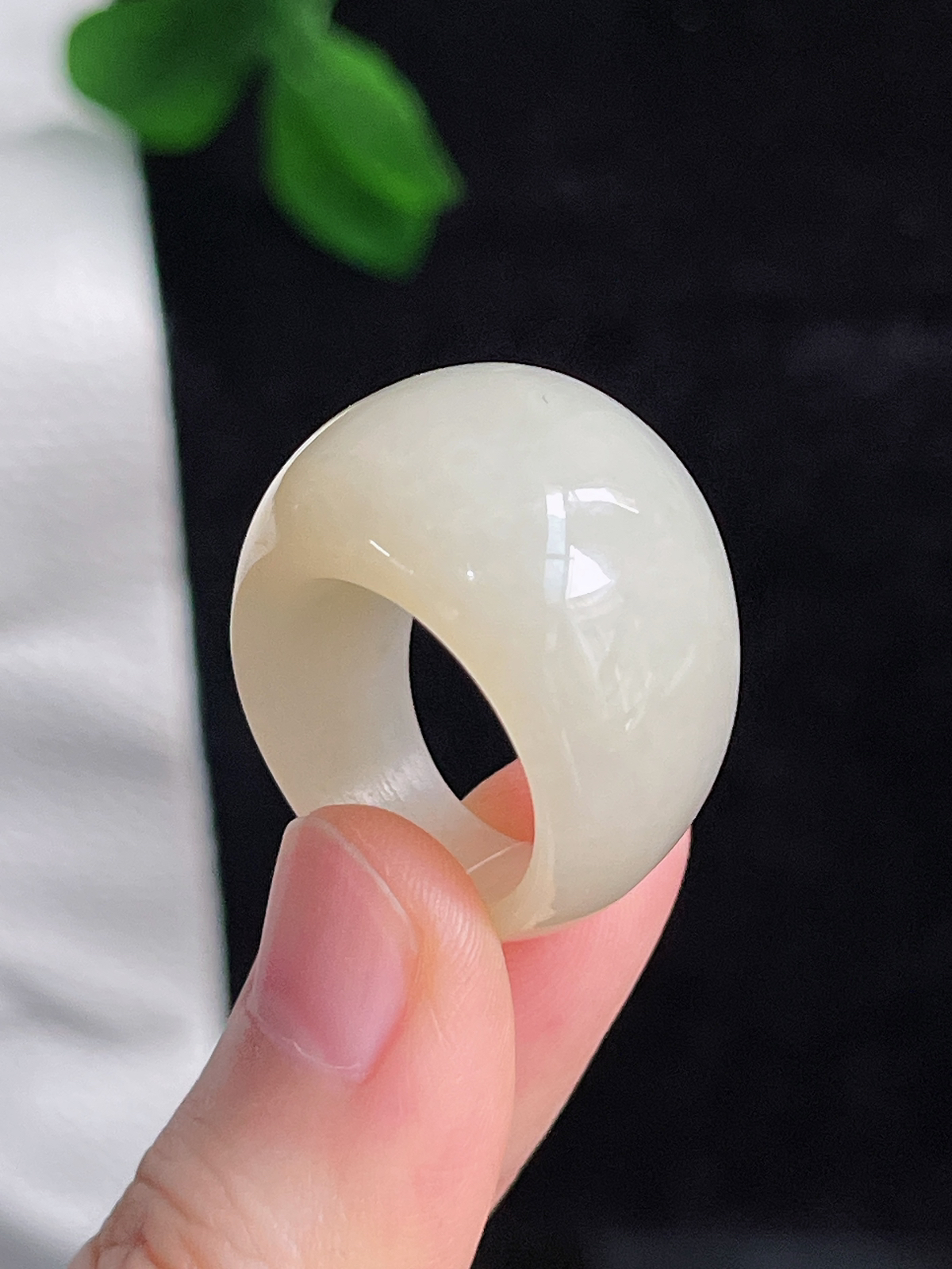 和田玉馒头指环