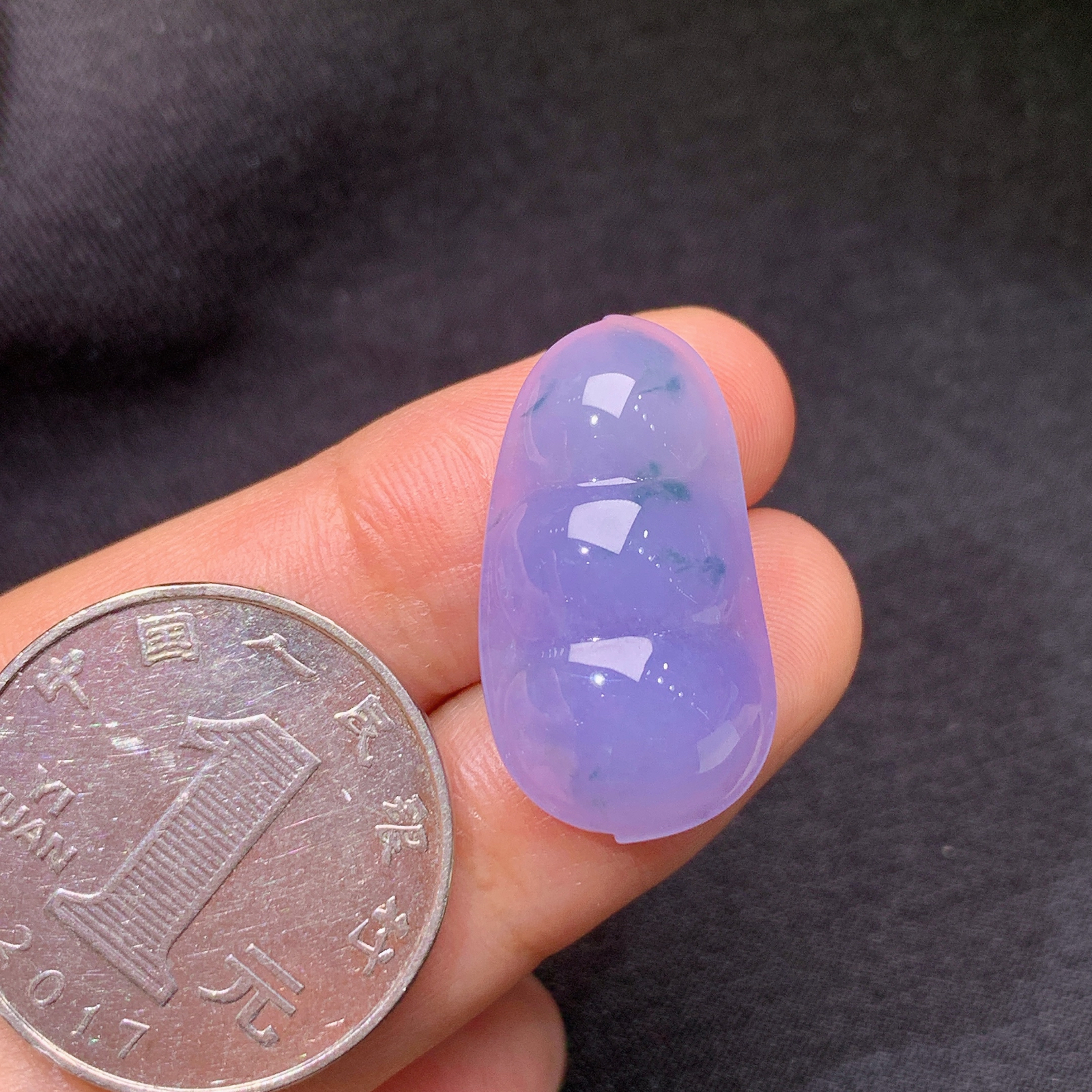 冰紫罗兰福豆，镶嵌佳品，冰润鲜艳，种水足，Jj 尺寸25.3*14*6.5