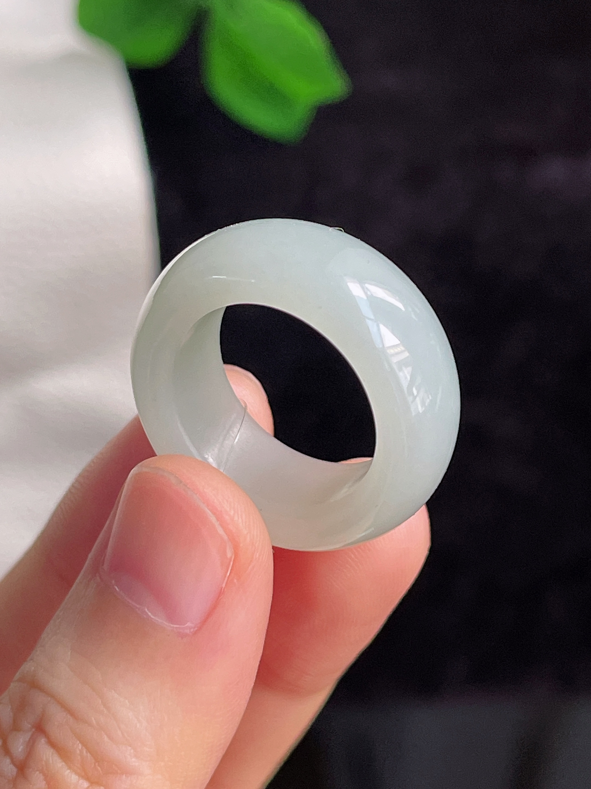 和田玉宽版指环