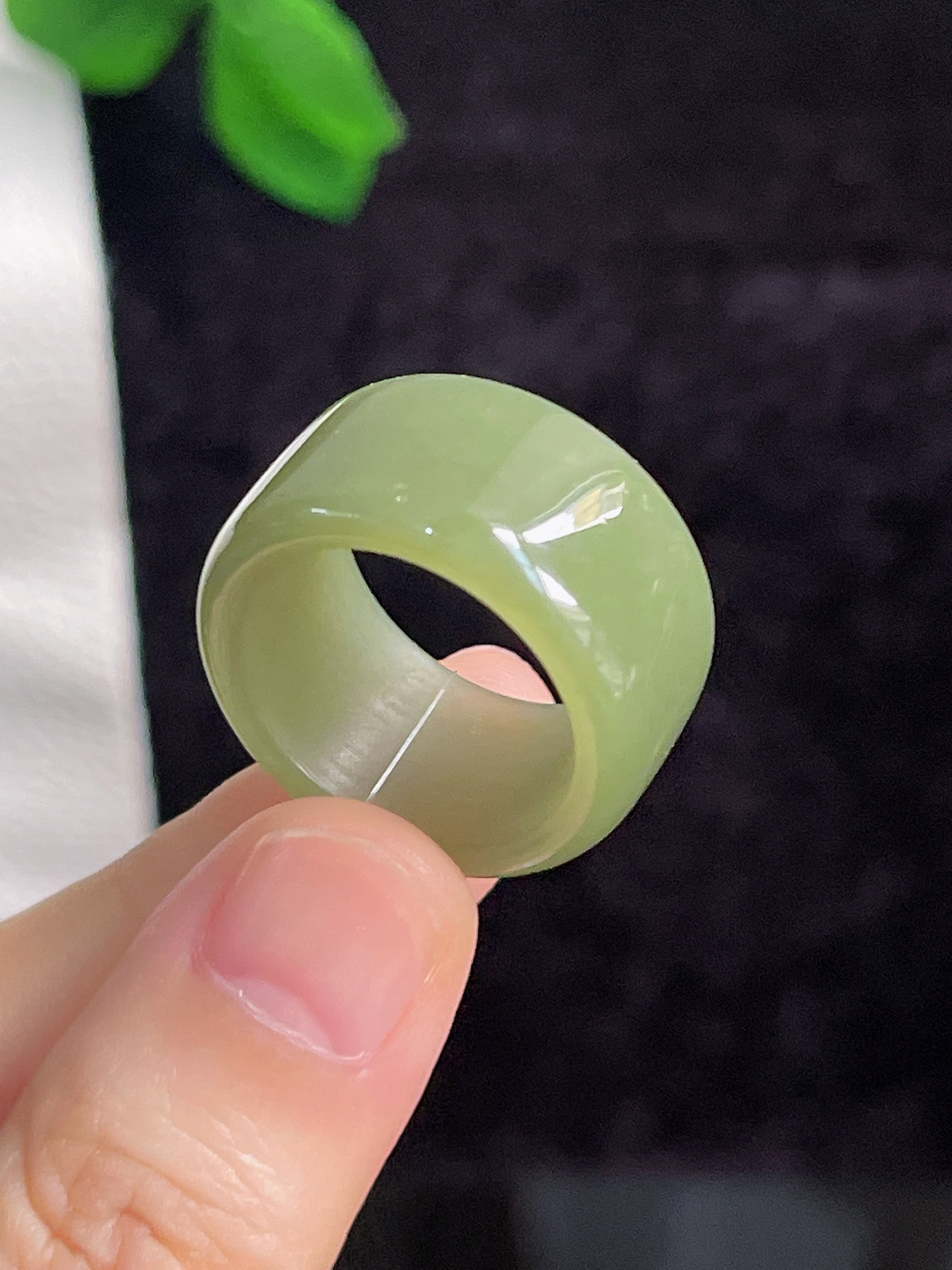 和田玉宽版指环