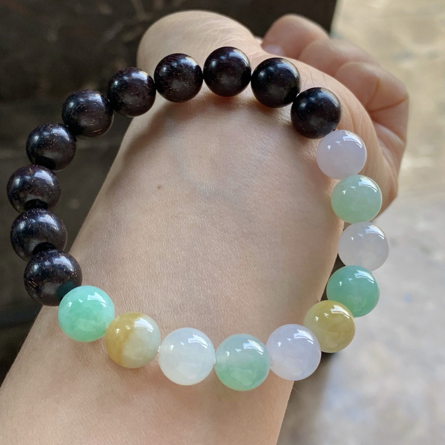 冰圆珠手串^_^清新