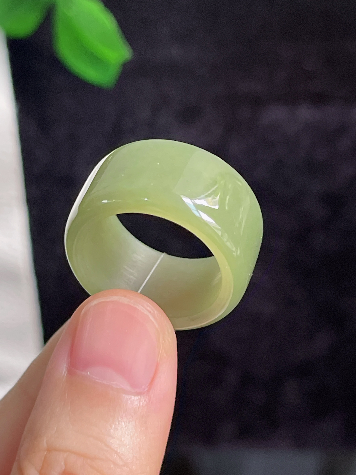 和田玉宽版指环