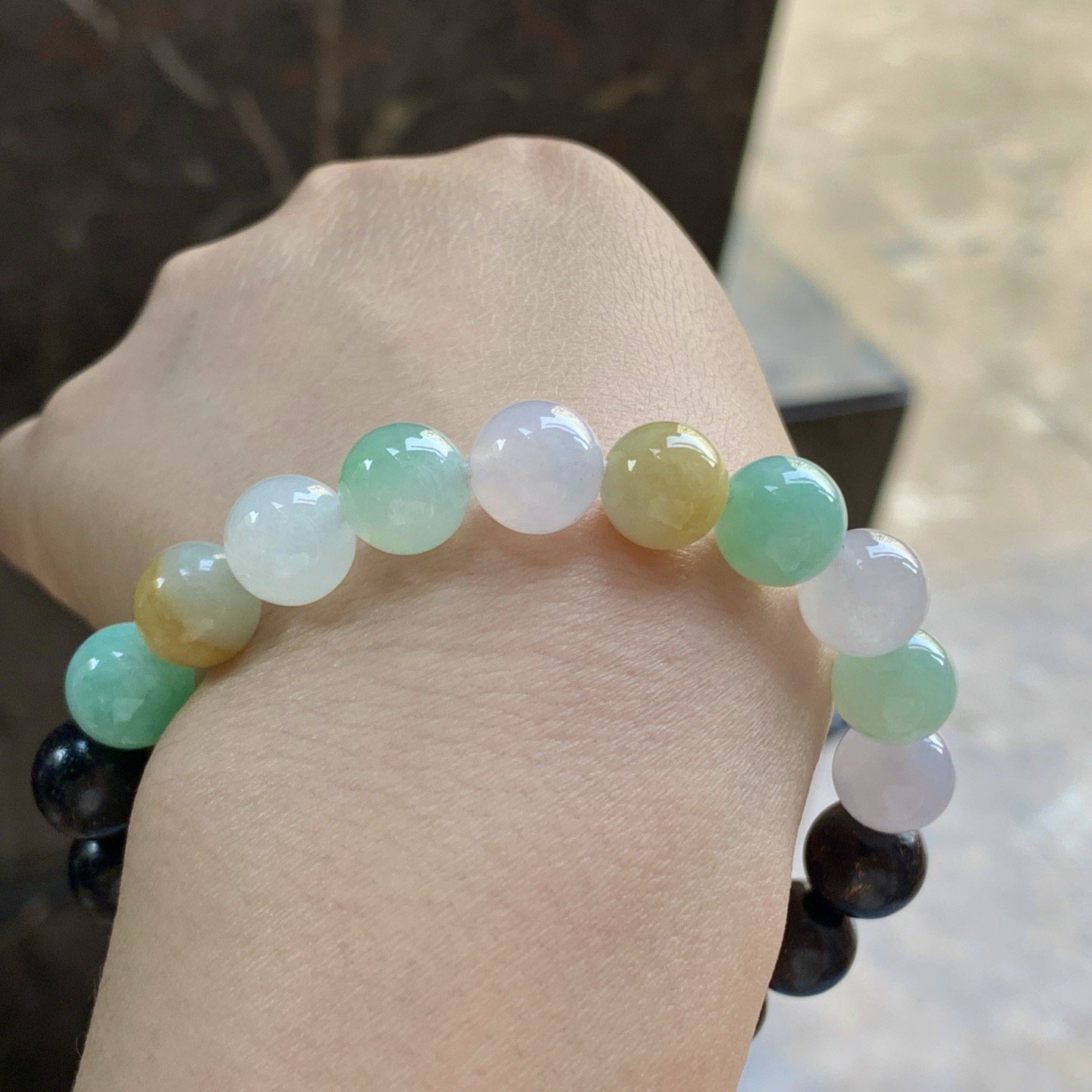 冰圆珠手串^_^清新