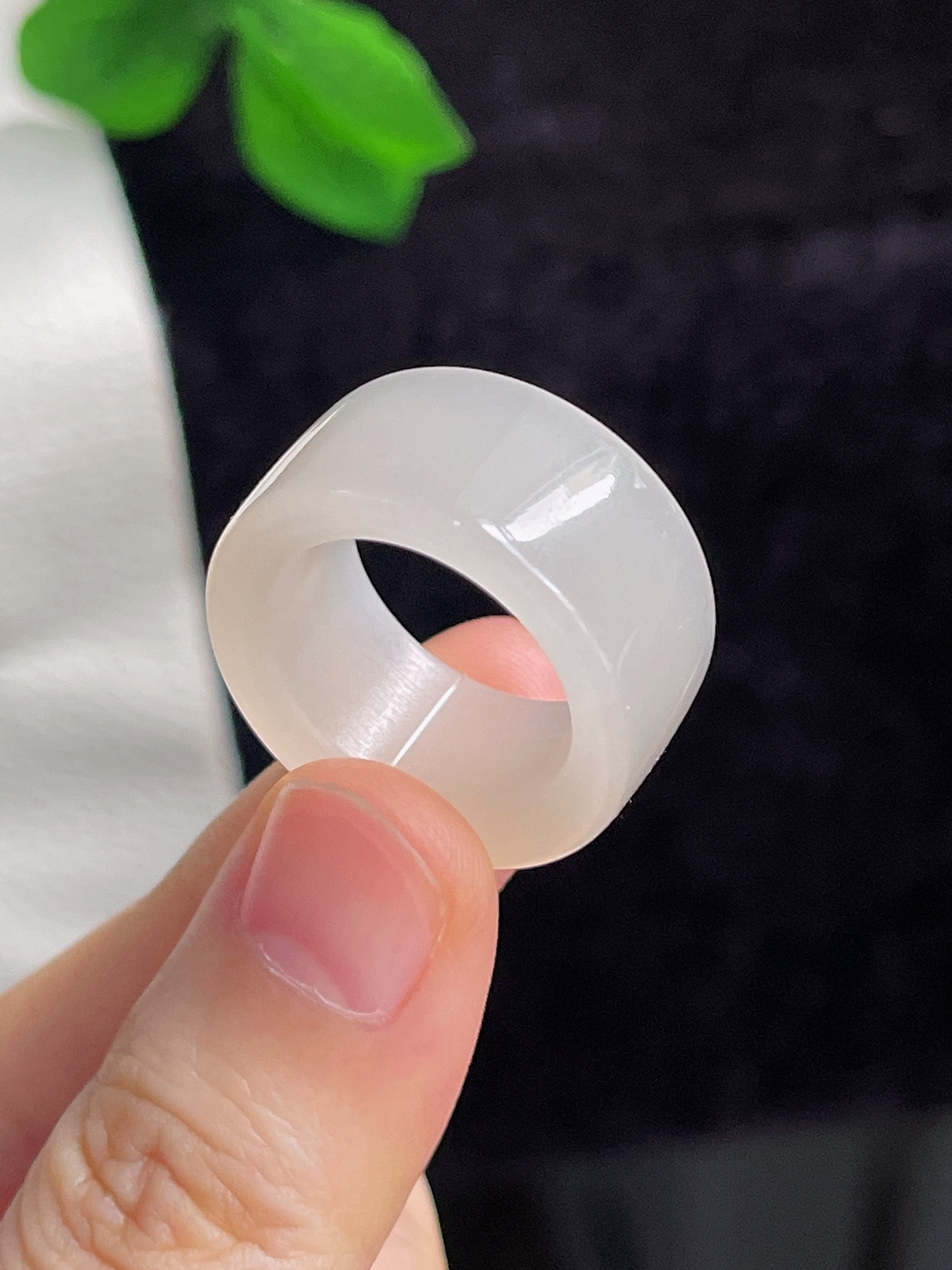 和田玉白玉指环