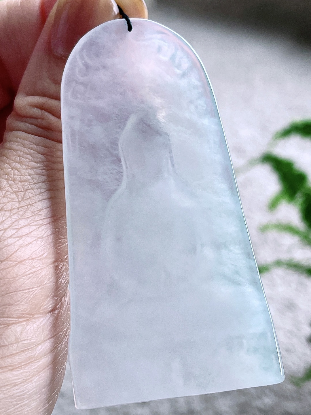 冰观音牌吊坠，缅甸，无裂，性比高，68.4/35.8/4.4，23.5克