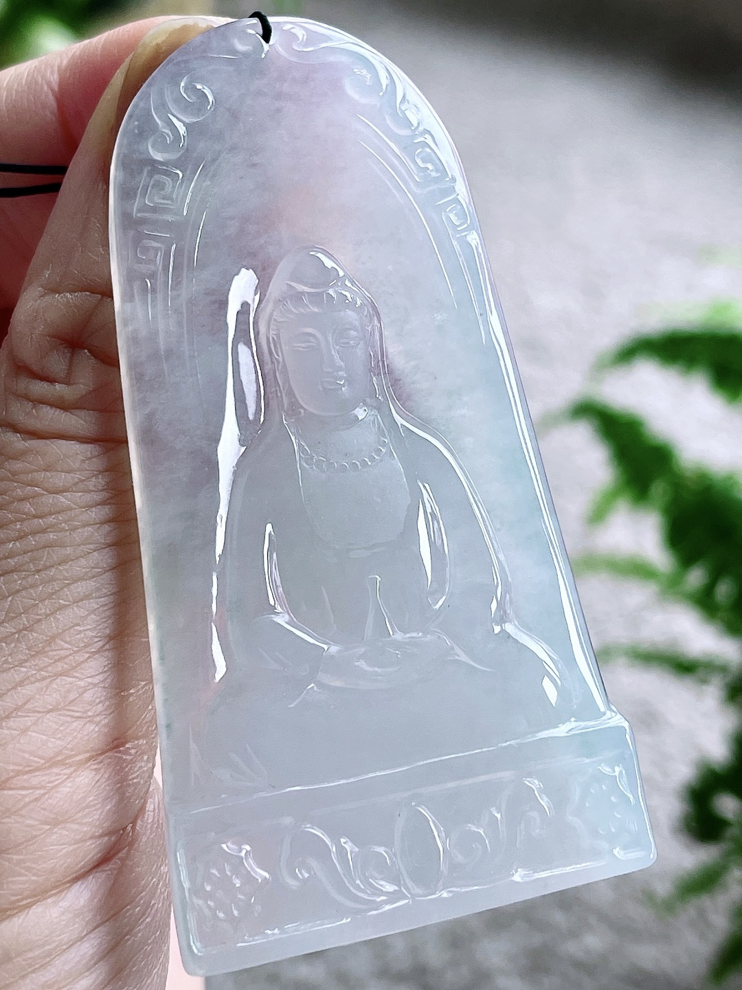 冰观音牌吊坠，缅甸，无裂，性比高，68.4/35.8/4.4，23.5克