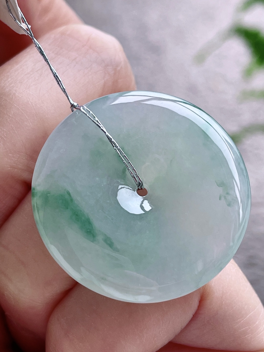 【裸石】平安扣吊坠，缅料，无裂，性比高，尺寸31.6/6，重量12.4克