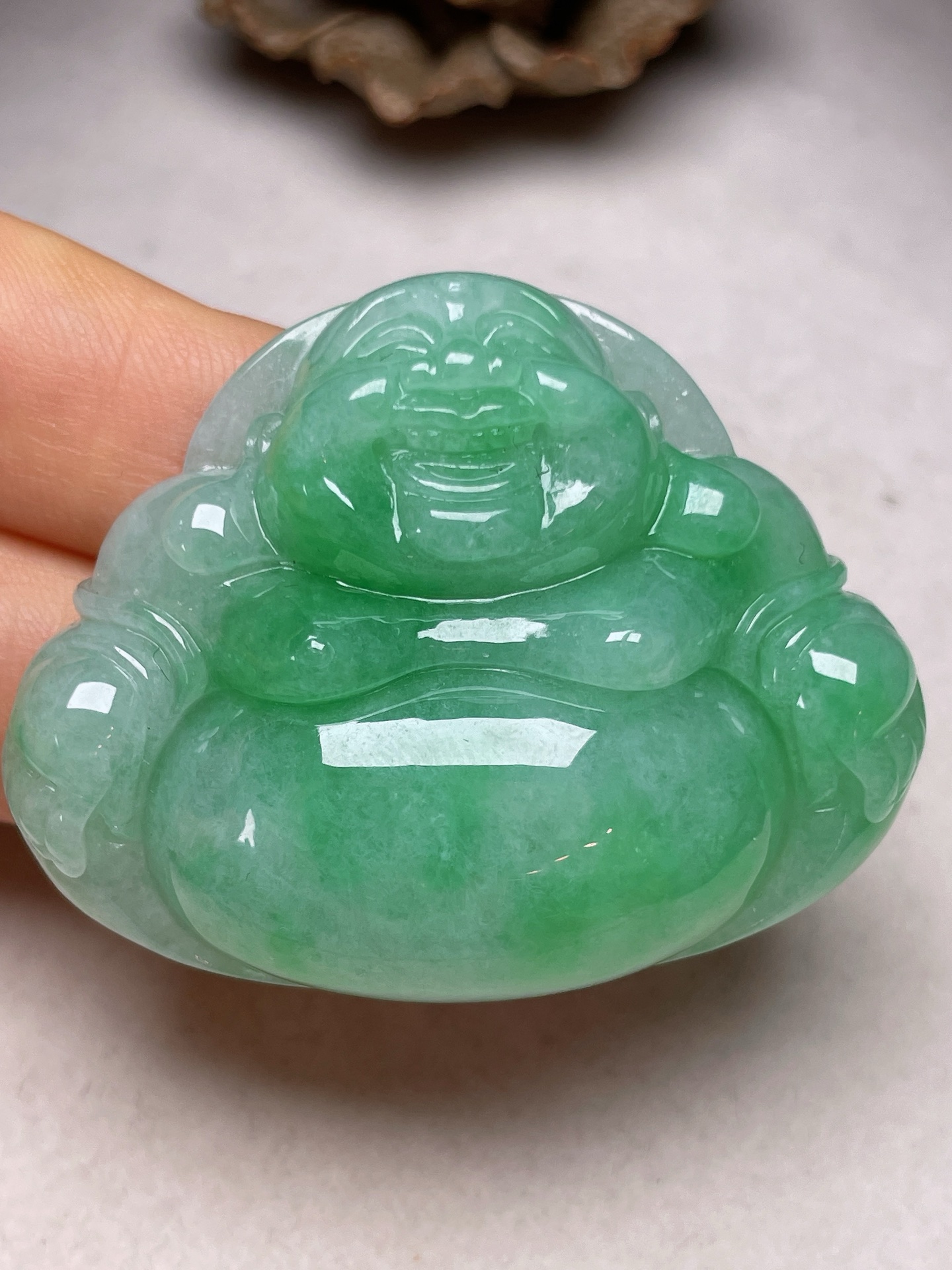 ️ 大坐佛，冰糯种满色，无裂，尺寸36.6/47.2/12.9