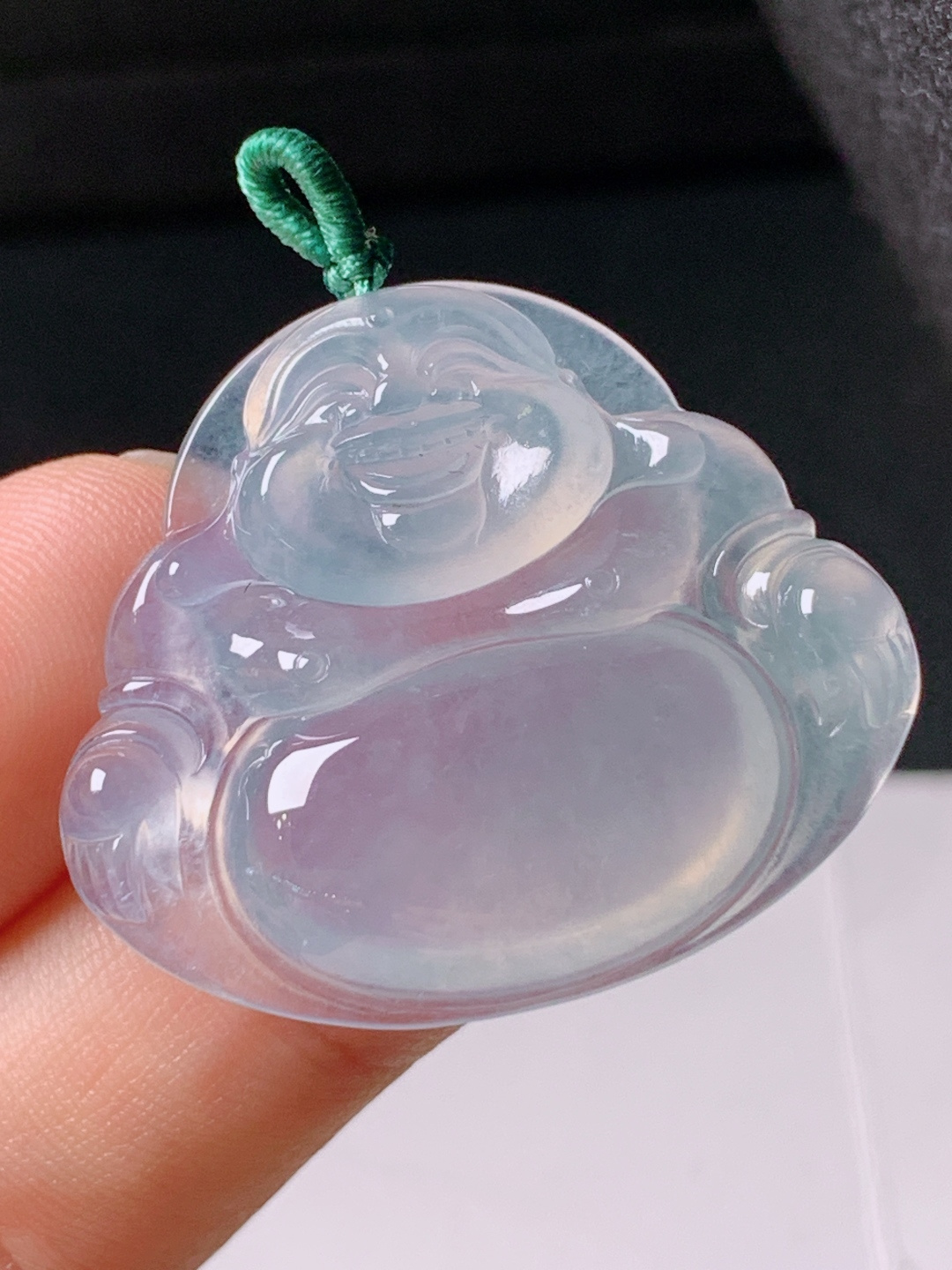 冰种佛公，无裂，玉质细腻，裸石28.3/32.6/5.9