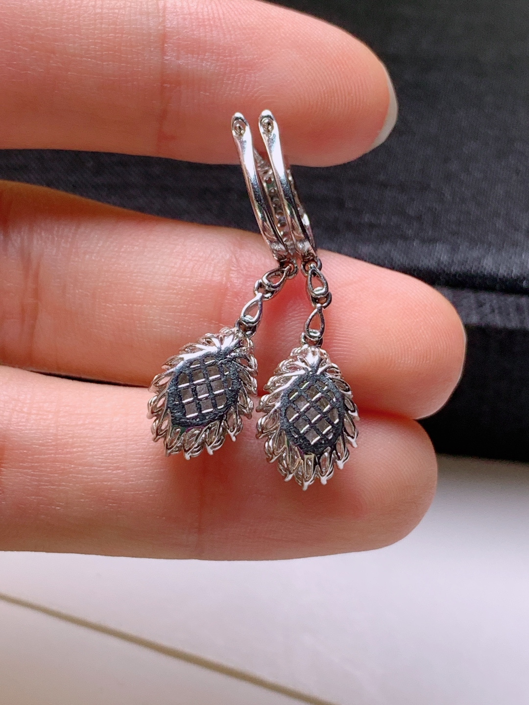 ️ 冰阳绿旦面耳坠，无裂色阳，裸石6.2/5.1/3.1