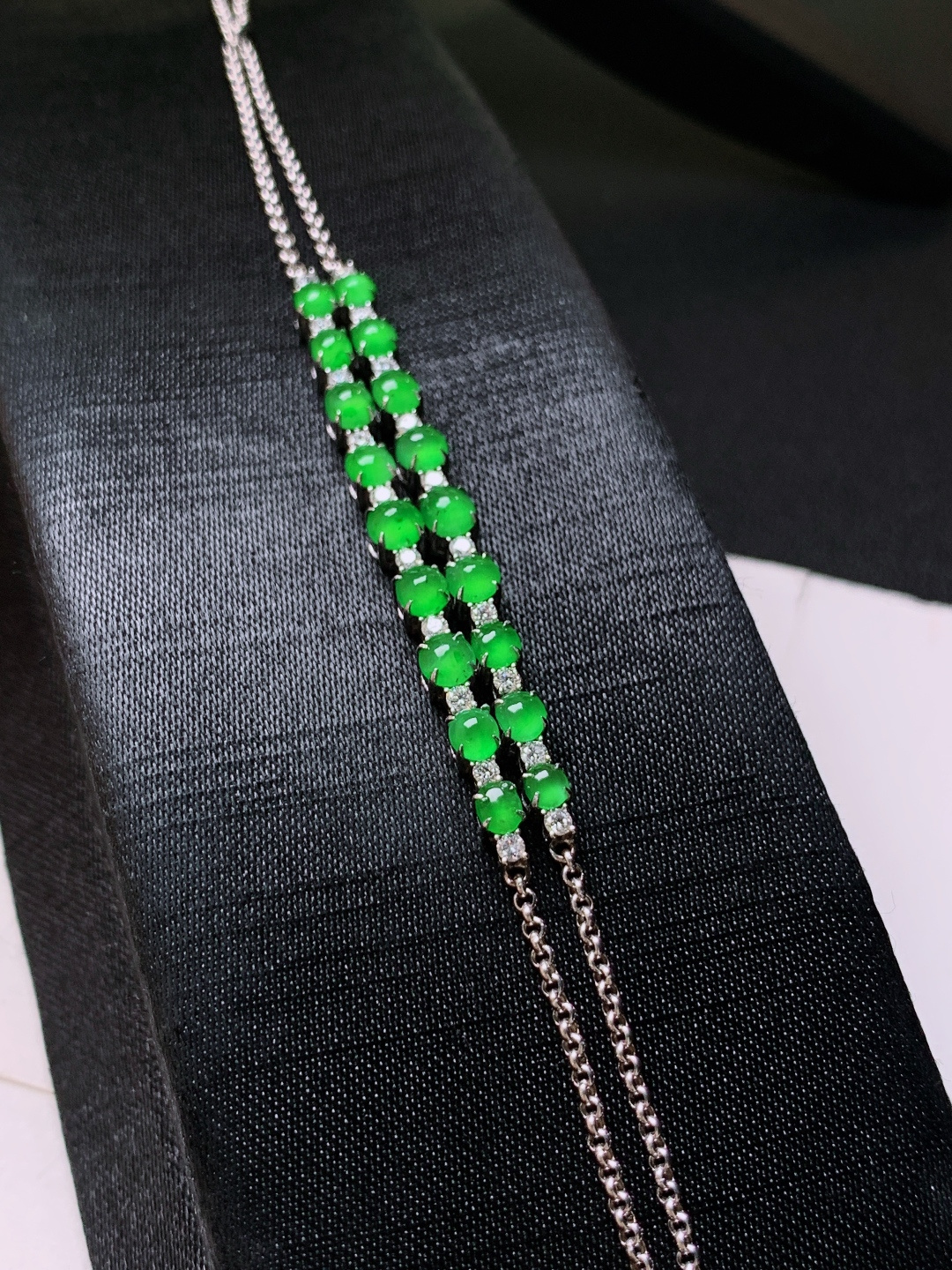 ️ 冰阳绿旦面手链，色阳，裸石3.5/2.1