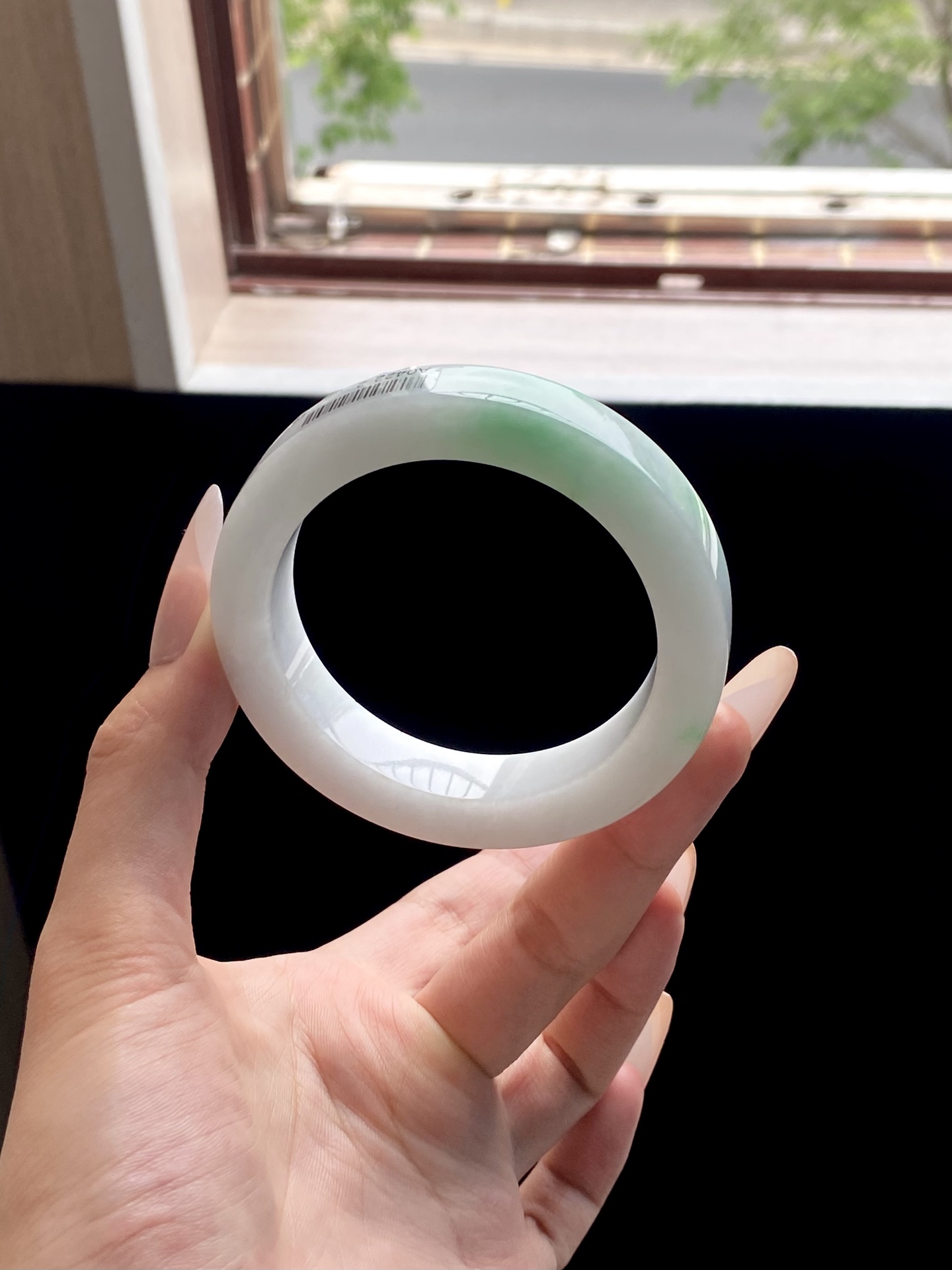 白底青镯胚，A0422-2，⭕️76.5-57-12.2-10，可做57～60正圈