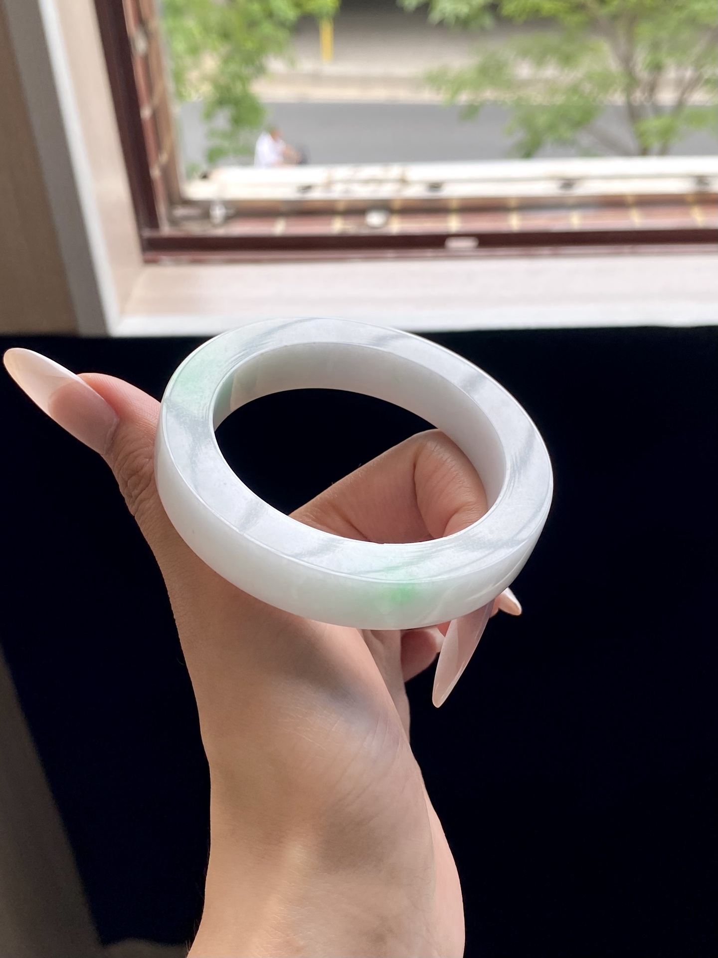 白底青镯胚，A0422-6，⭕️76.5-57-12-10，可做57～60正圈