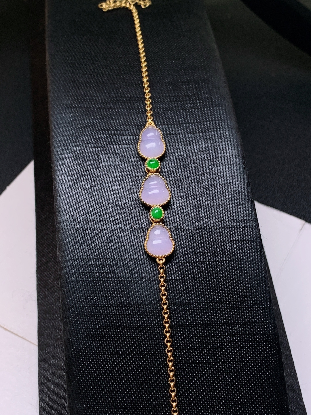 冰粉紫葫芦手链，色甜水润，裸石8.5/7.1/1.6