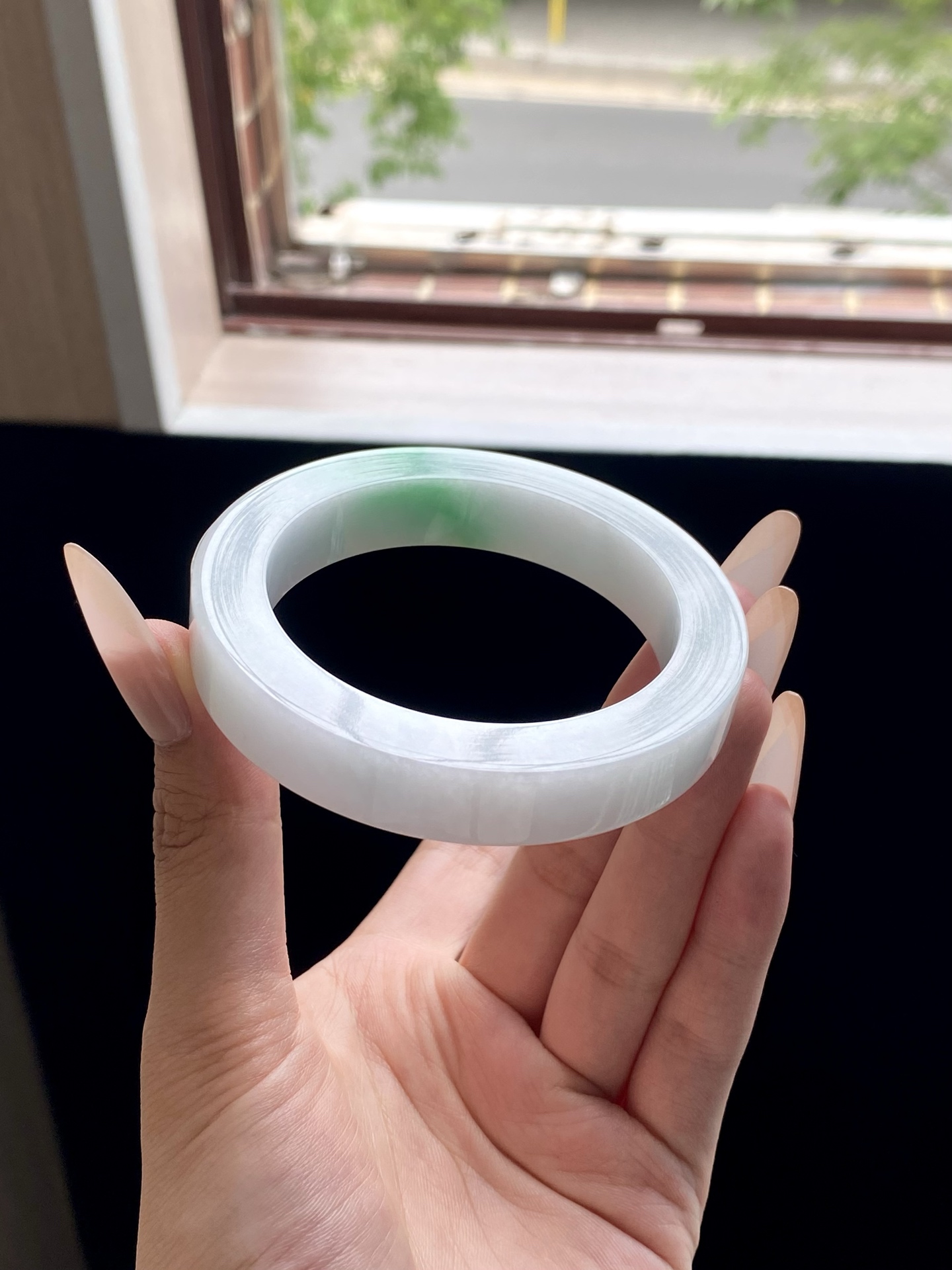 白底青镯胚，A0422-11，⭕️76.8-57-12.5-10，可做57～60正圈