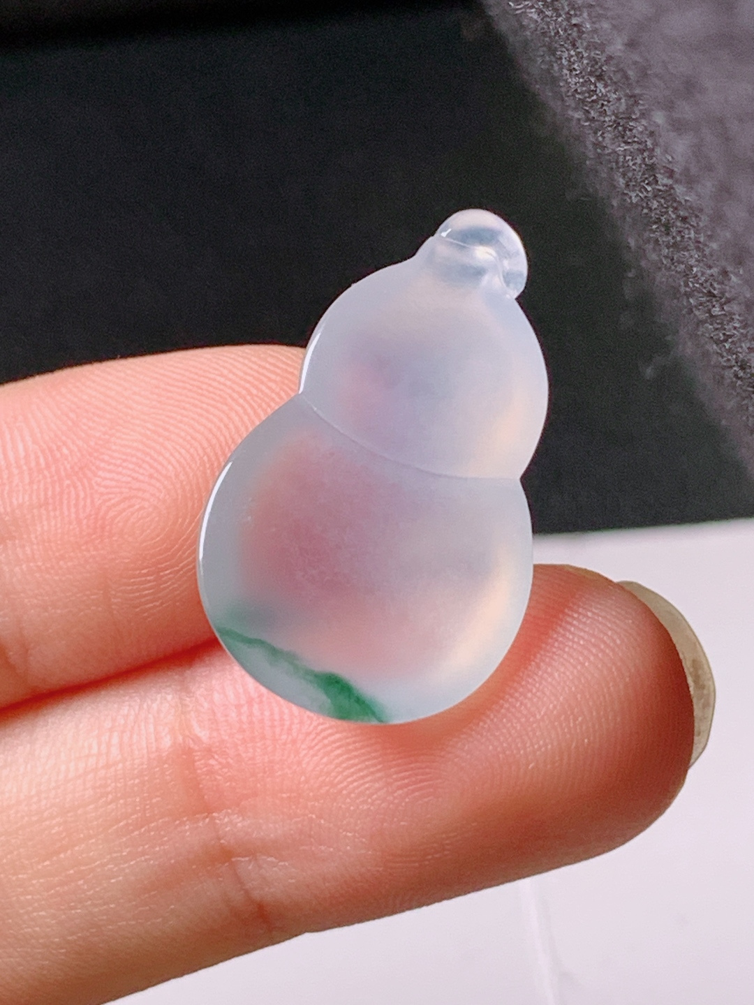 冰种飘花葫芦，无裂，冰透水润，裸石24.8/14.9/5.6