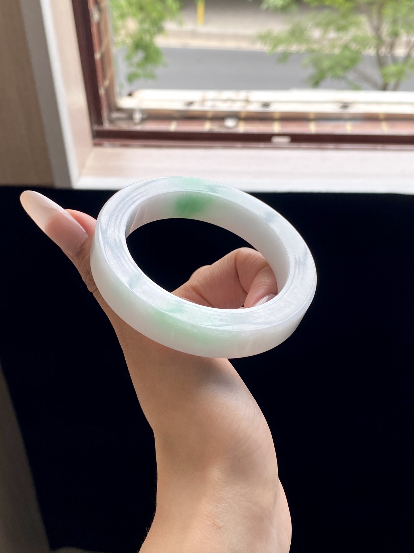 白底青镯胚，A0422-1，76.8-57-12.8-10，可做57～60正圈