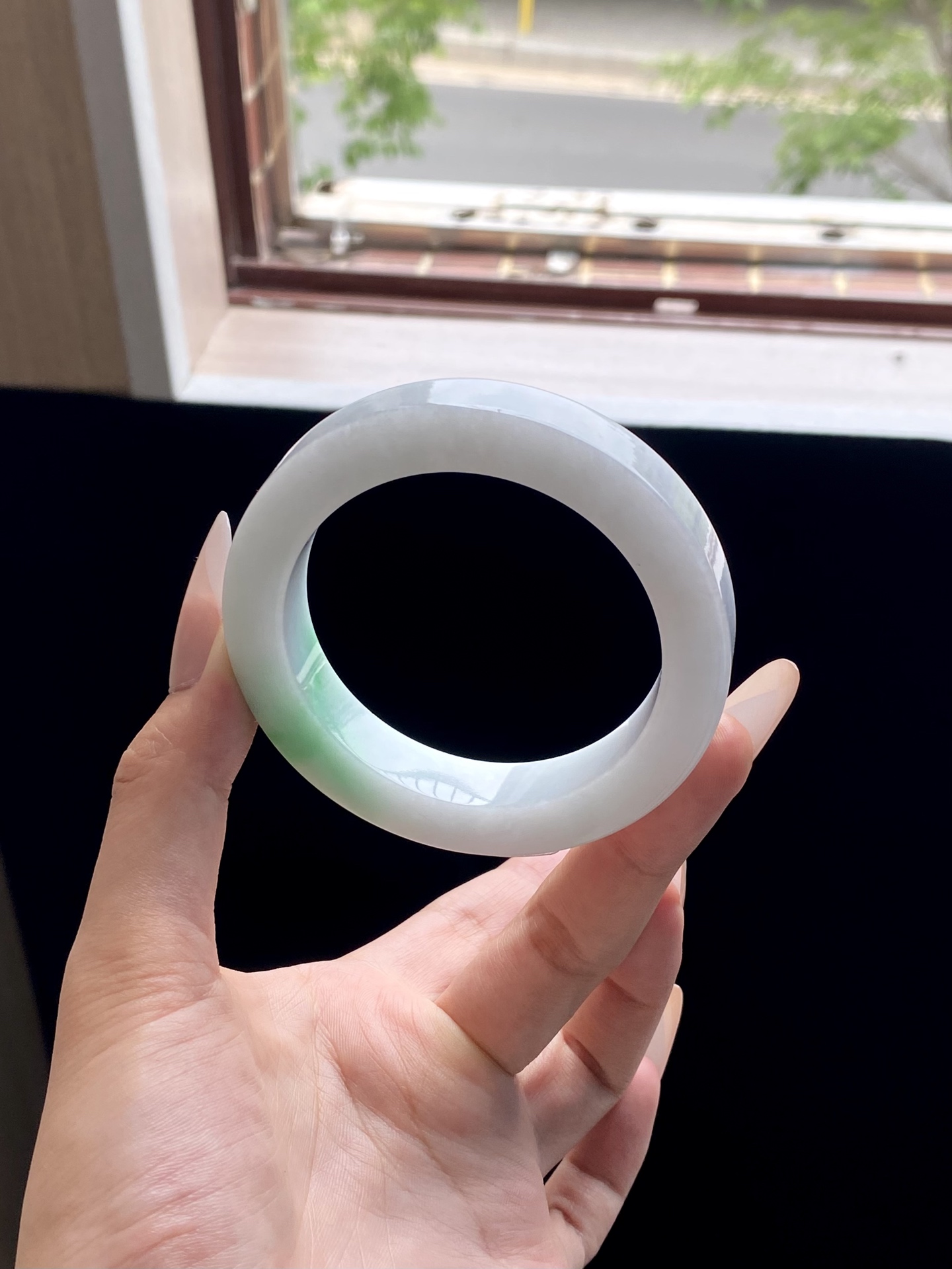 白底青镯胚，A0422-11，⭕️76.8-57-12.5-10，可做57～60正圈