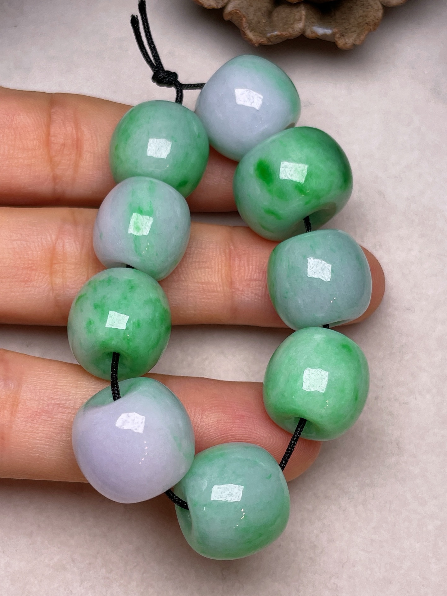 ️ 路路通，冰糯种春彩色，无裂，尺寸12.6/13.2、12.3/14、12.2/16.7