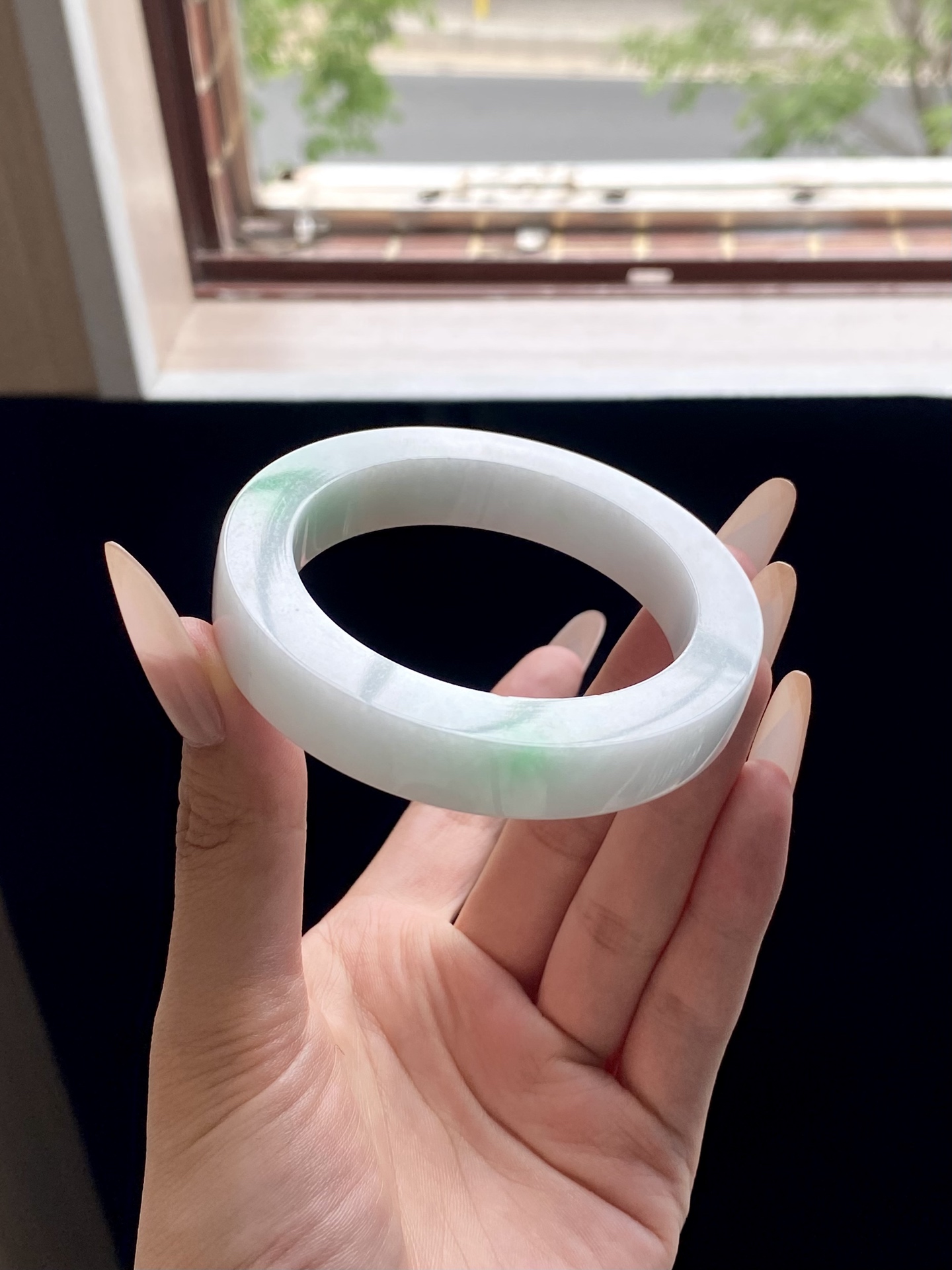 白底青镯胚，A0422-6，⭕️76.5-57-12-10，可做57～60正圈