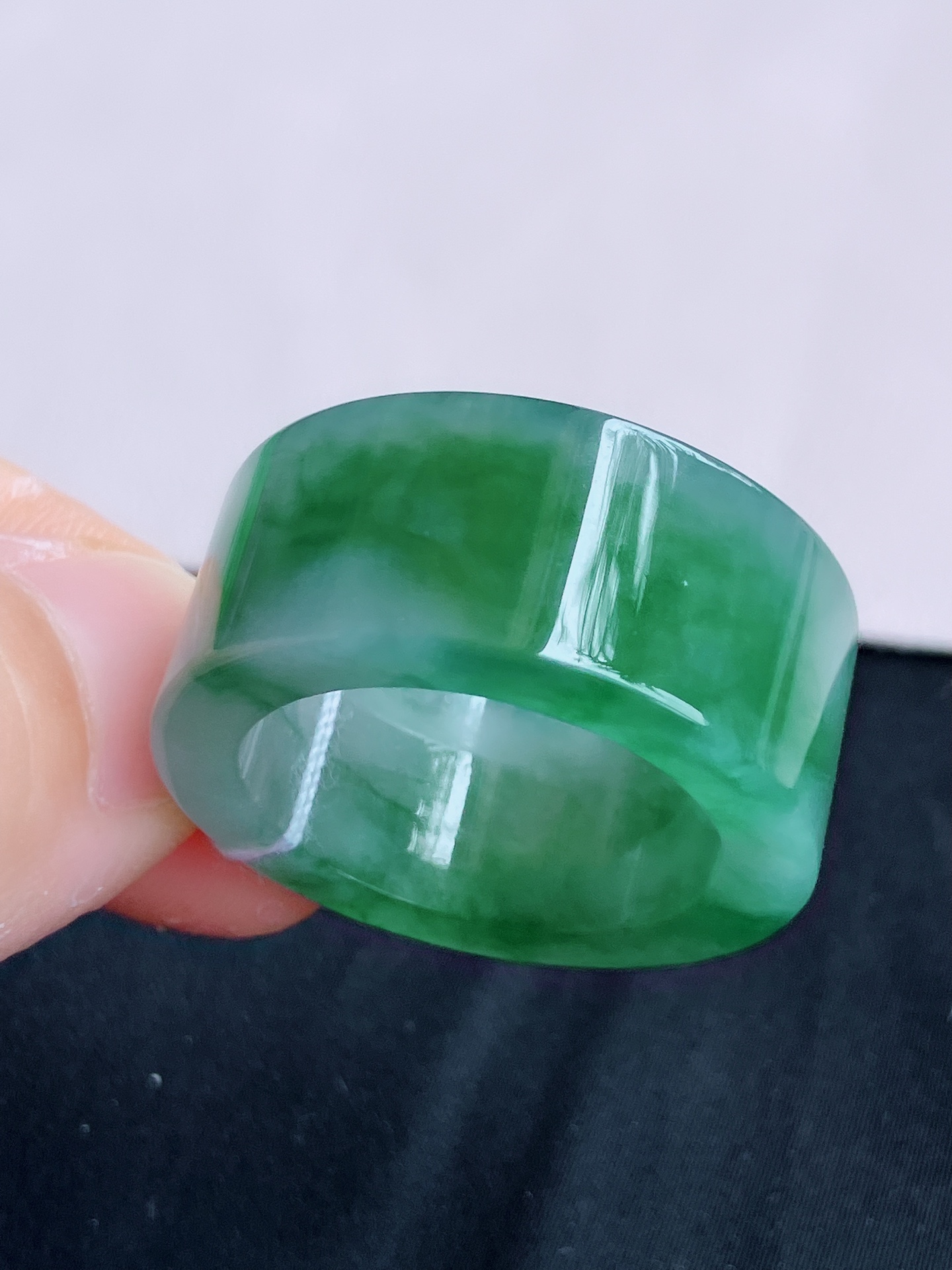 ️，冰飘花扳指，晶莹剔透，尺寸22/12.6/4.5，自然光实拍