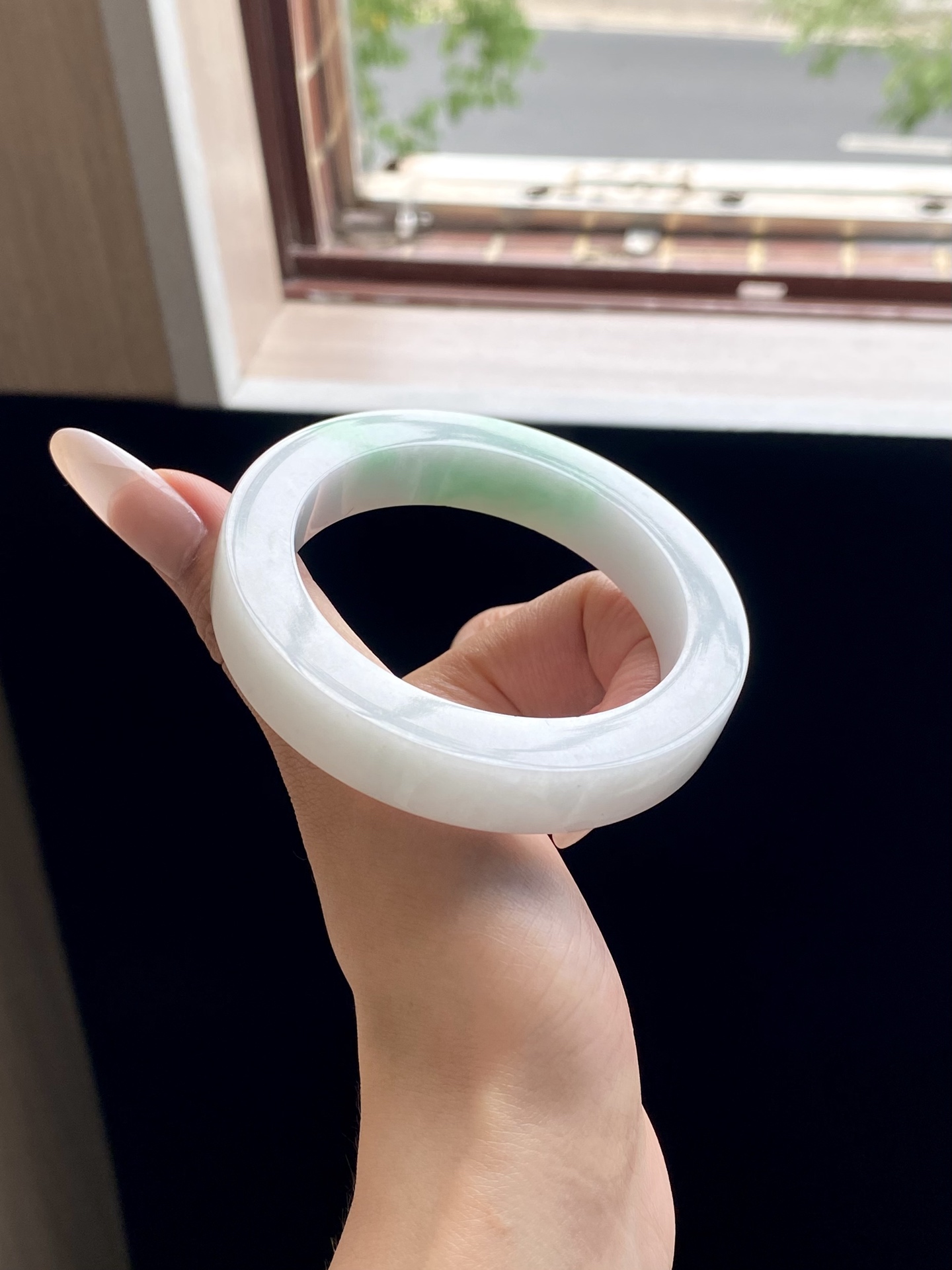 白底青镯胚，A0422-2，⭕️76.5-57-12.2-10，可做57～60正圈