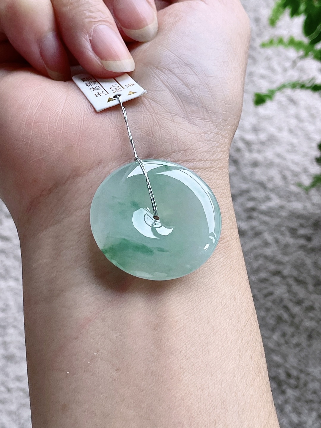 【裸石】平安扣吊坠，缅料，无裂，性比高，尺寸31.6/6，重量12.4克