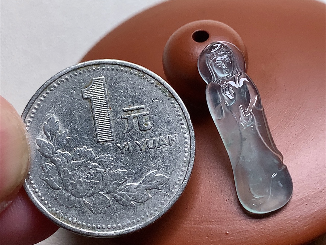 ️ 玻璃种站观音 小巧精致，品质，无裂，尺寸25/7.8/2.6