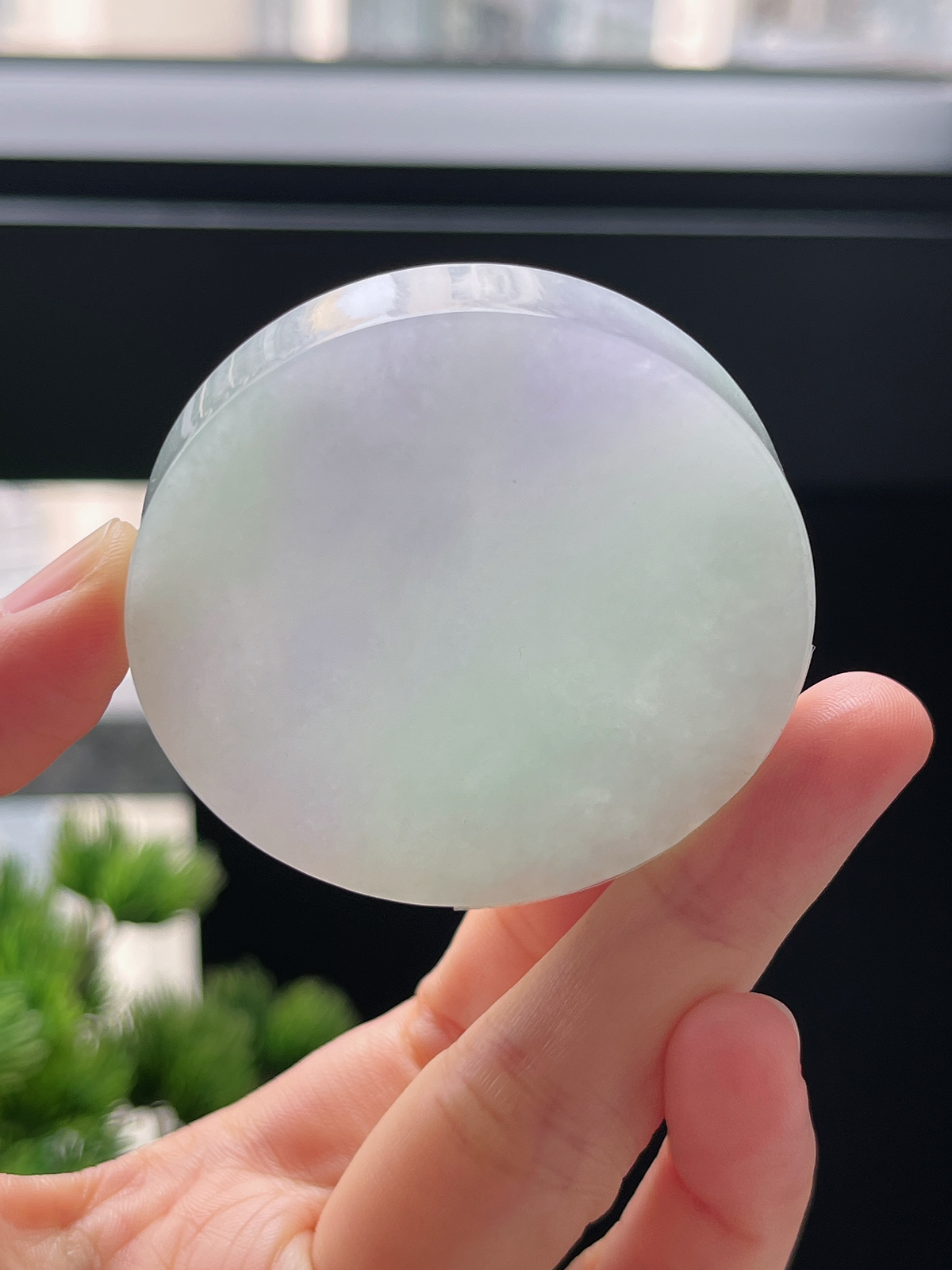 翡翠春带彩镯心