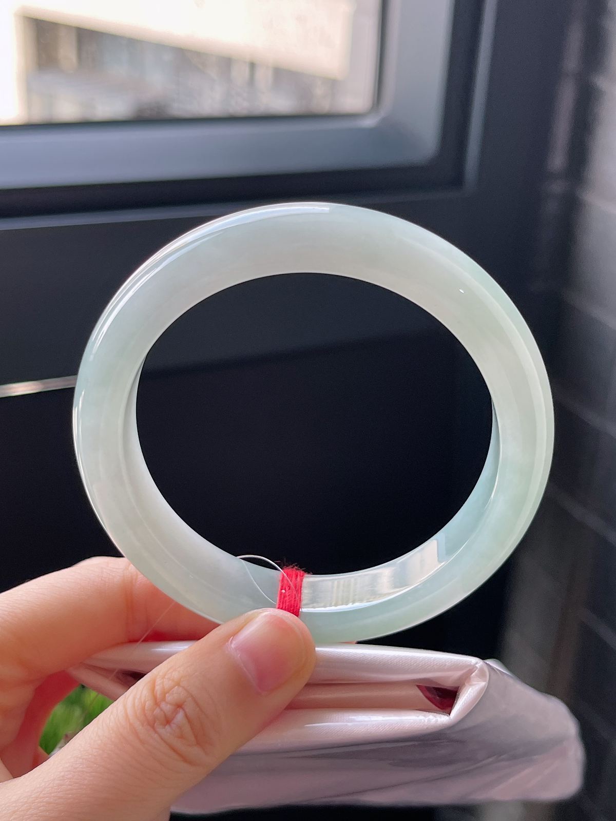 正圈57.8圈口，翡翠冰糯种飘花手镯